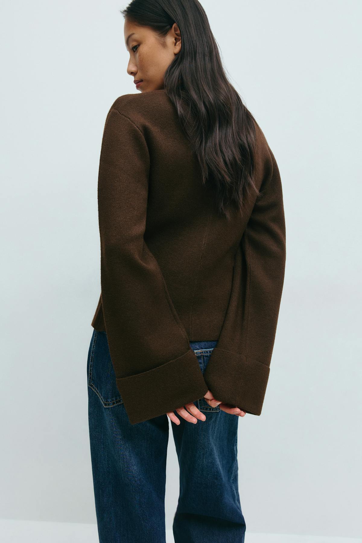Knitted sculptured cardigan