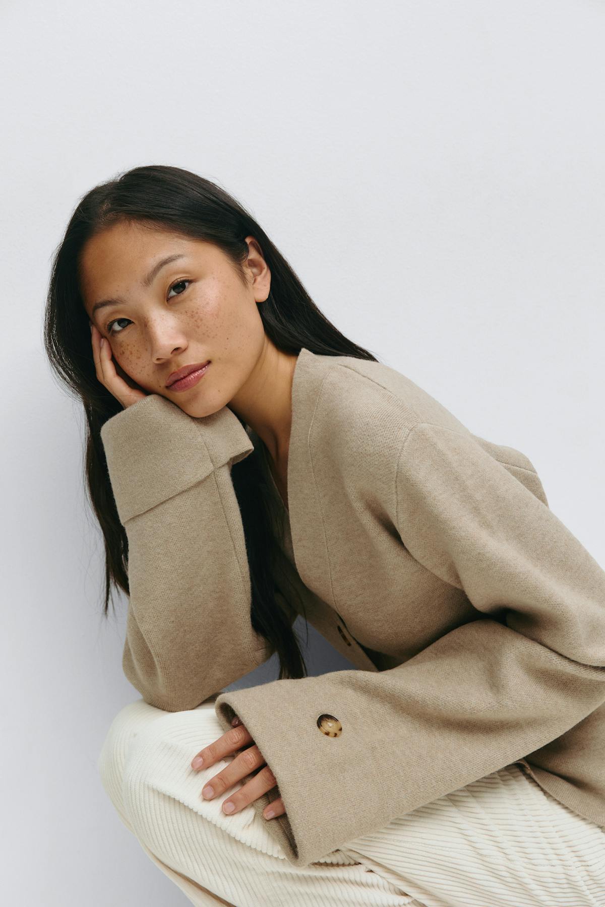 Knitted sculptured cardigan