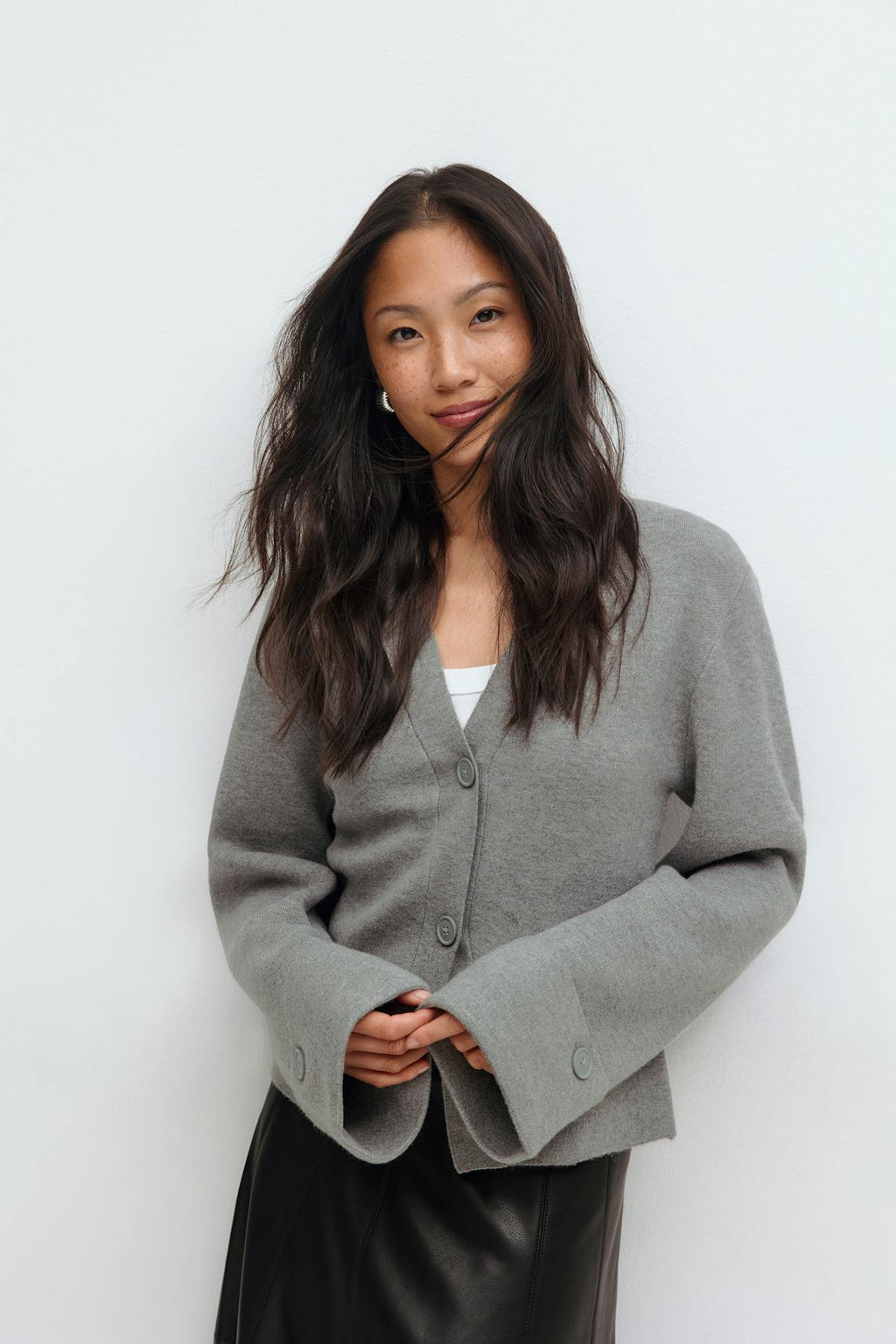 Knitted sculptured cardigan