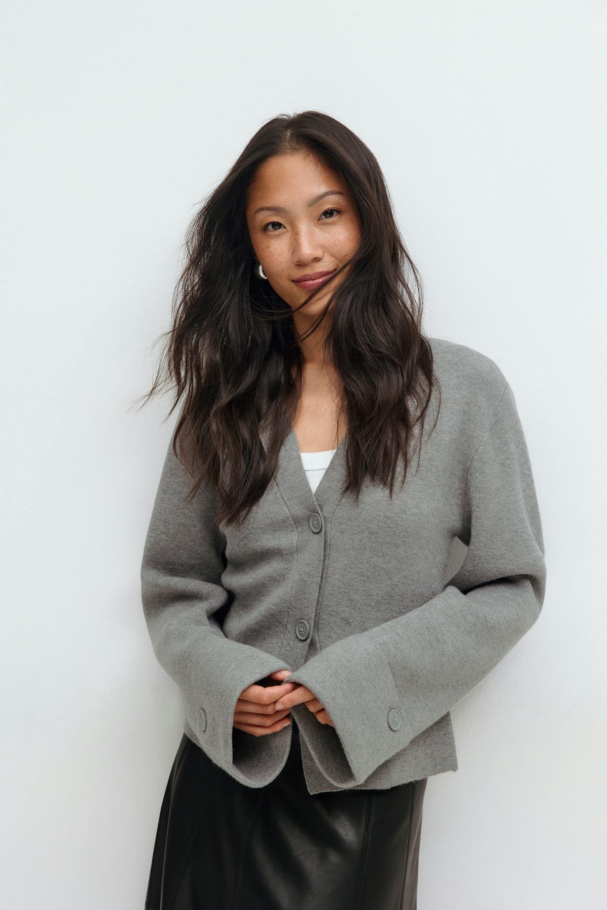 Knitted sculptured cardigan