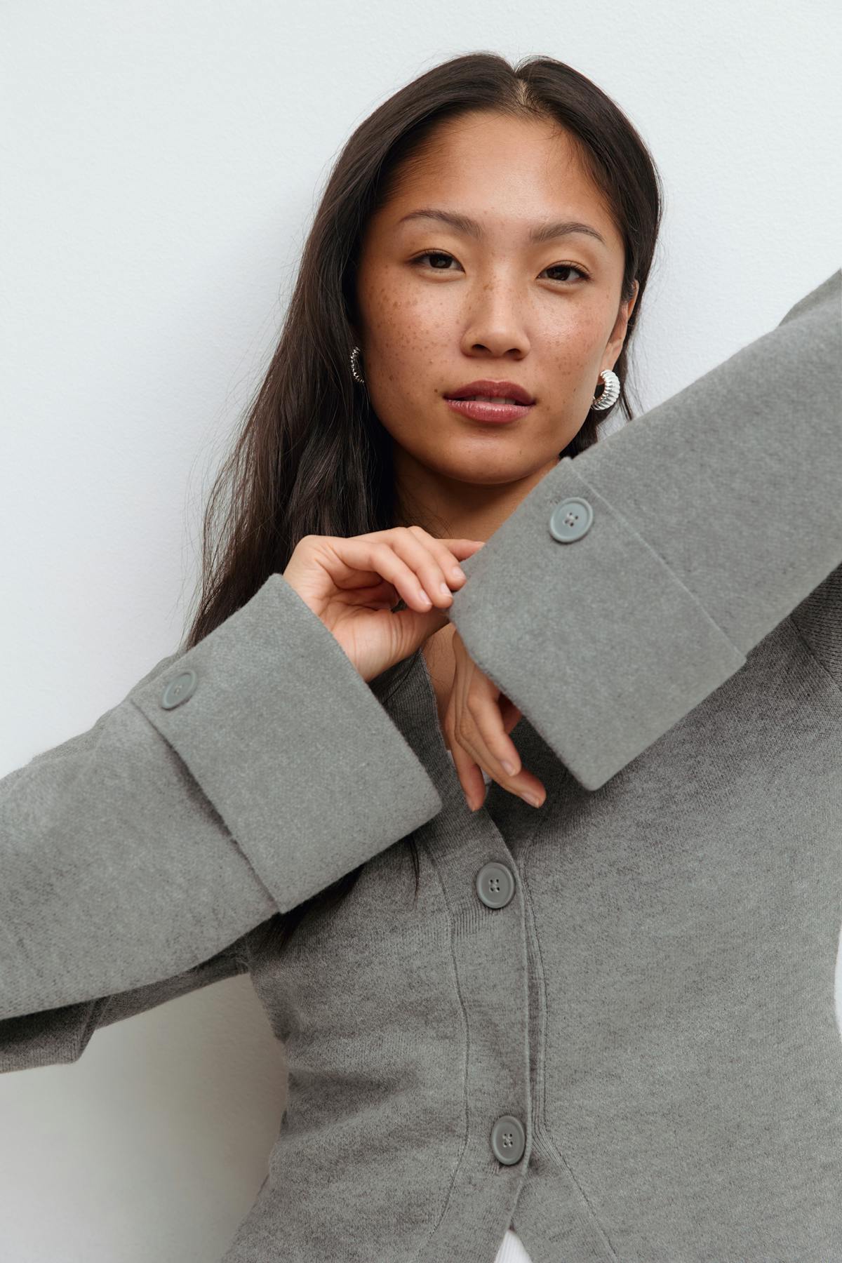 Knitted sculptured cardigan