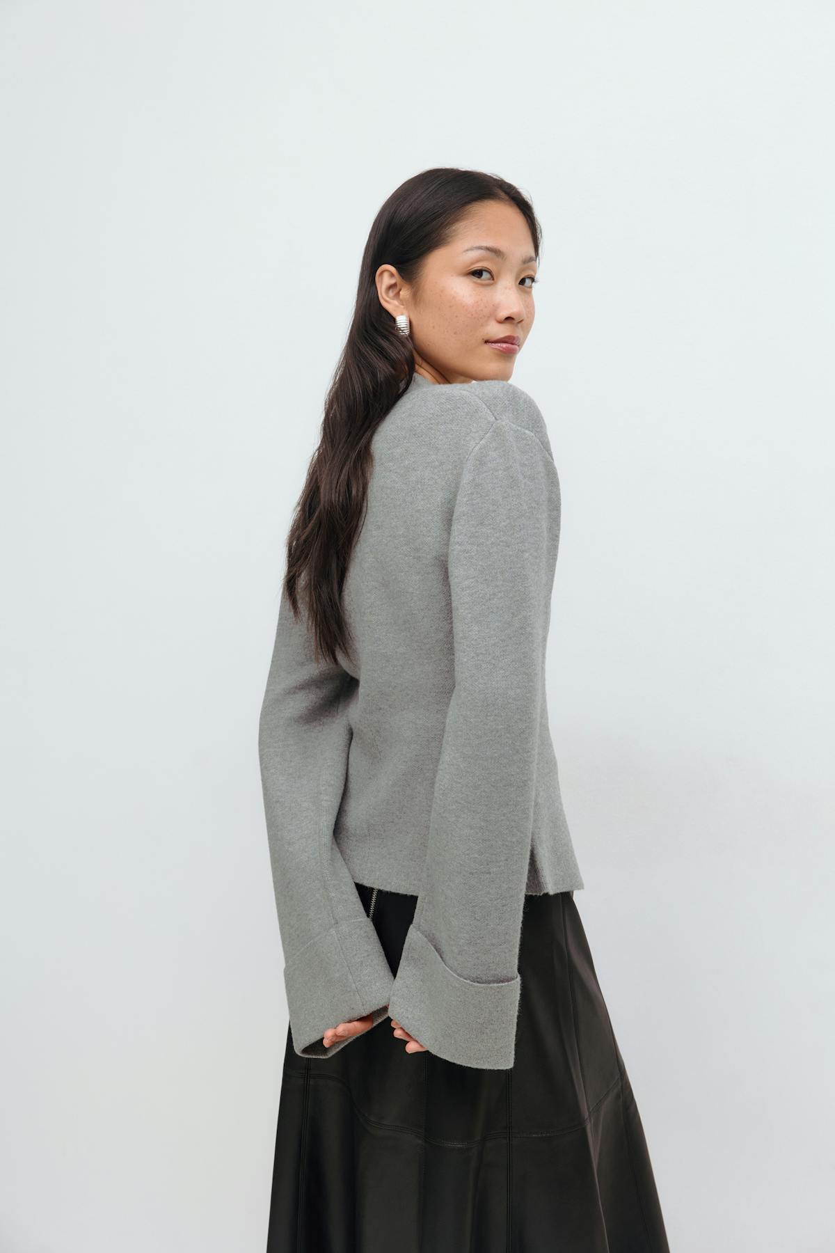 Knitted sculptured cardigan