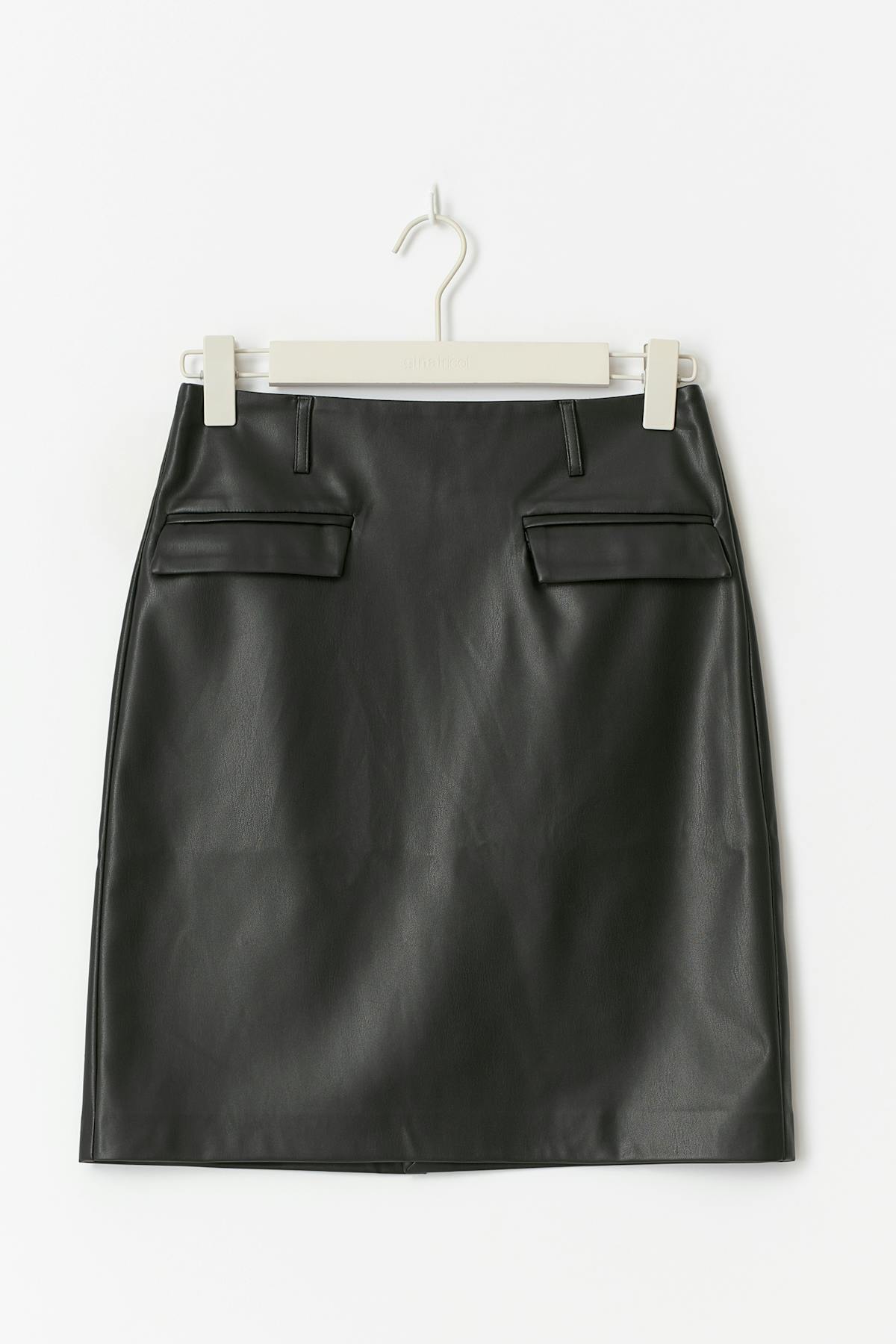 Pu midi skirt