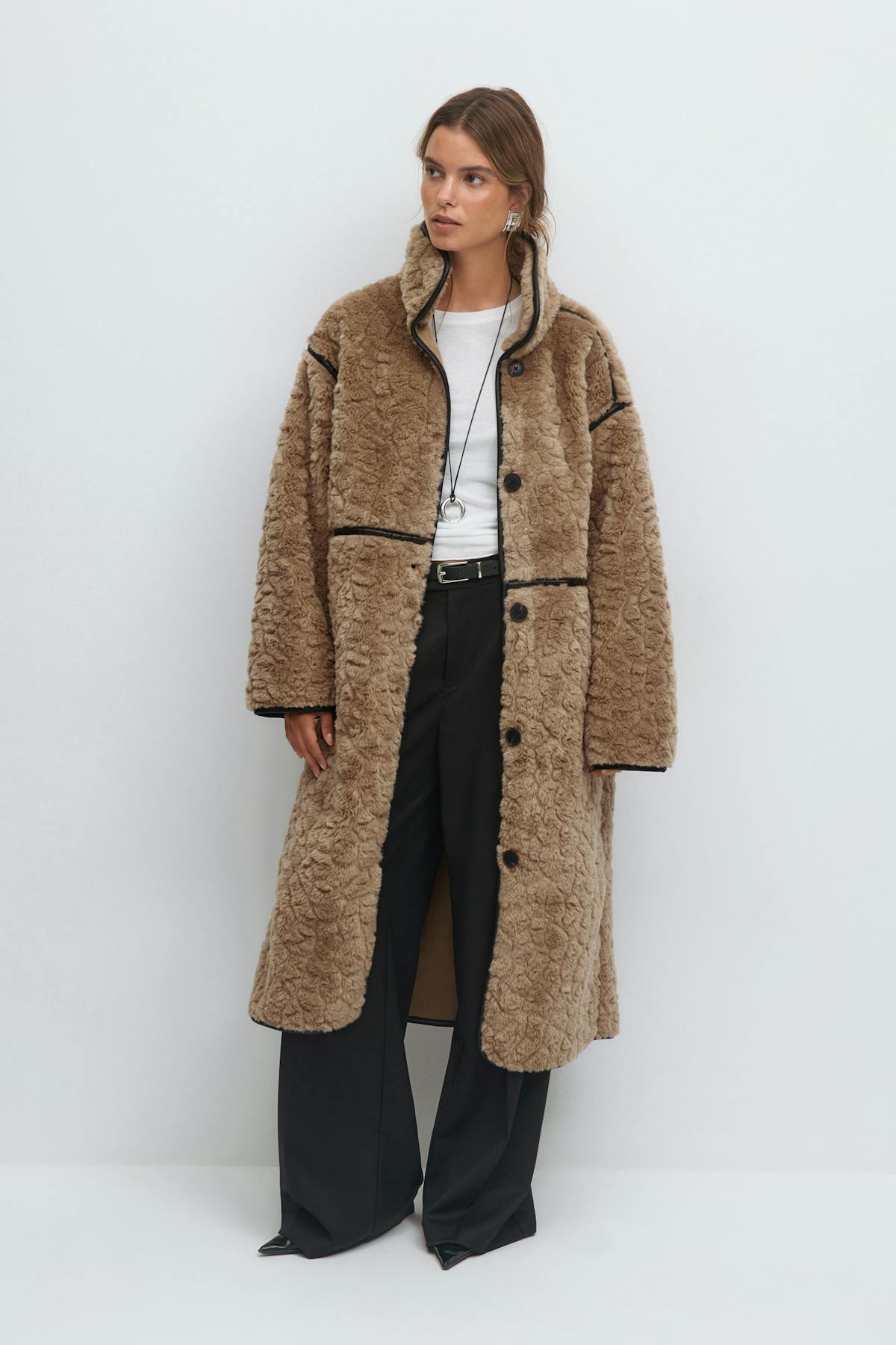 Faux fur bonded coat
