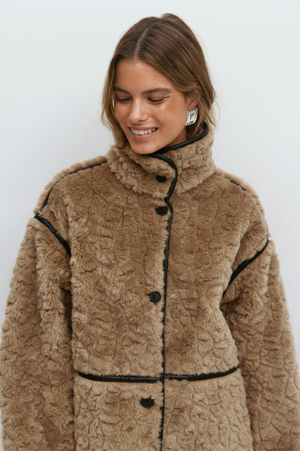 Faux fur bonded coat