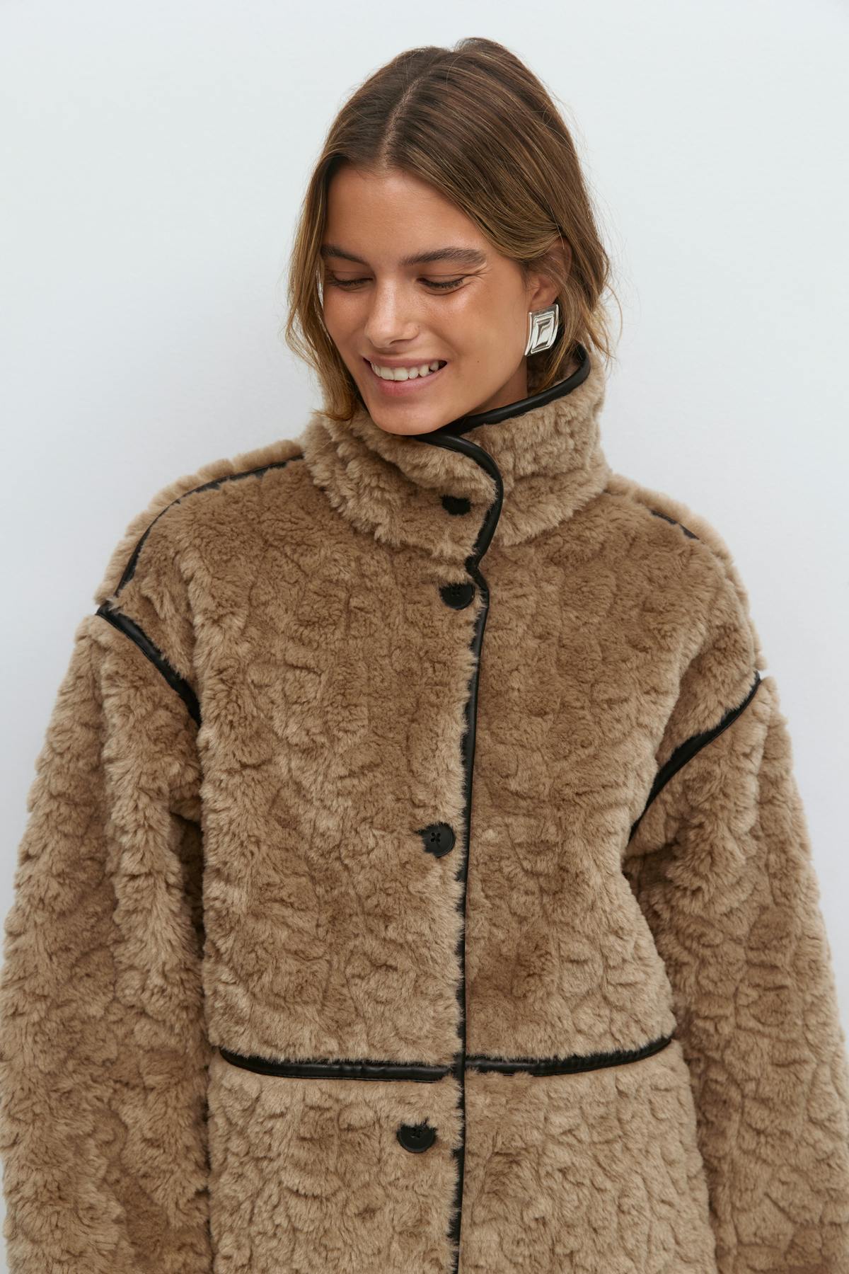 Faux fur bonded coat