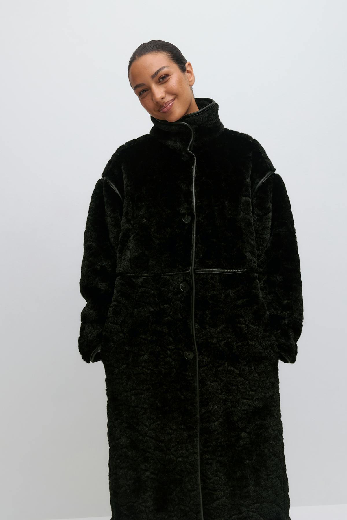Faux fur bonded coat
