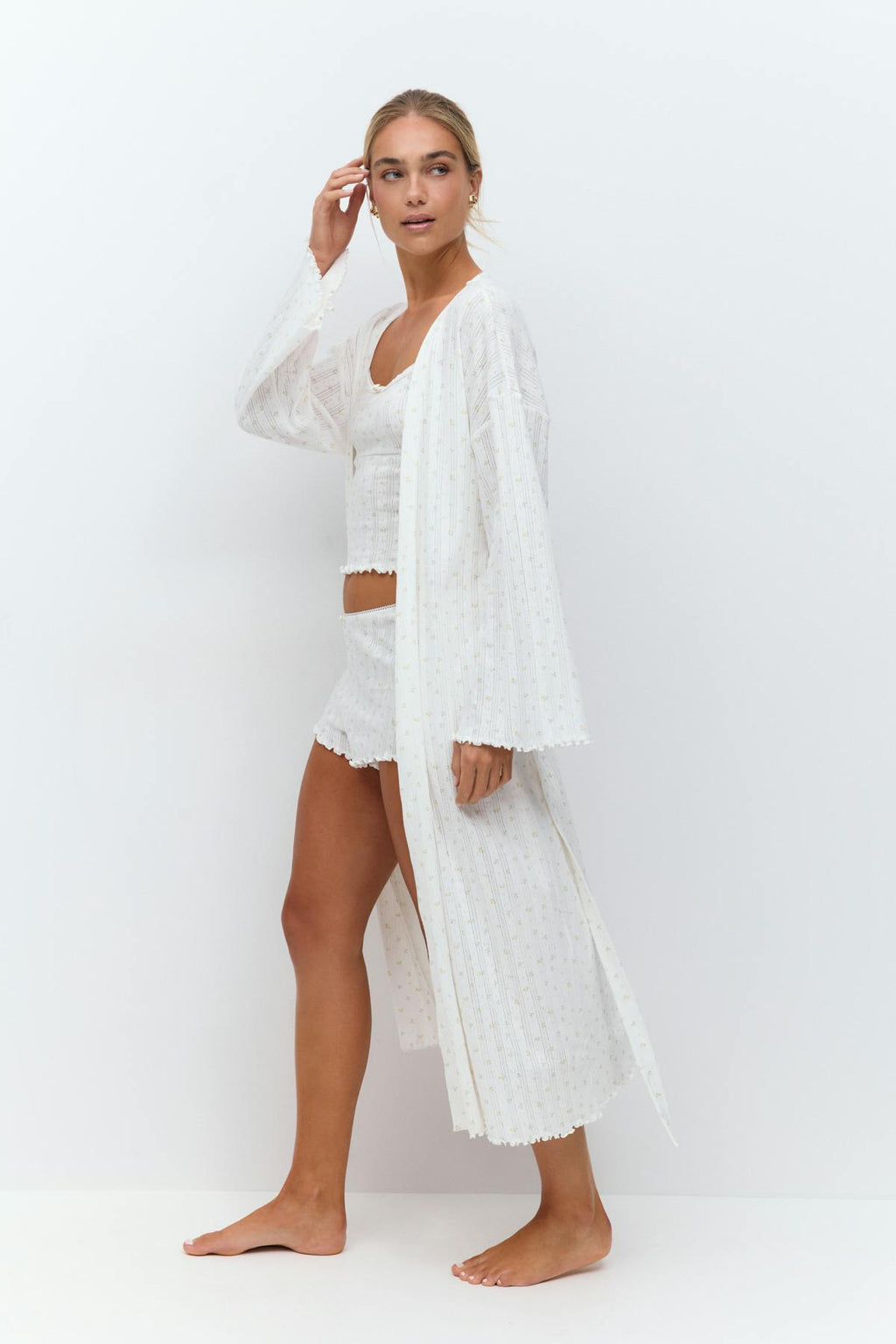 Pointelle long robe