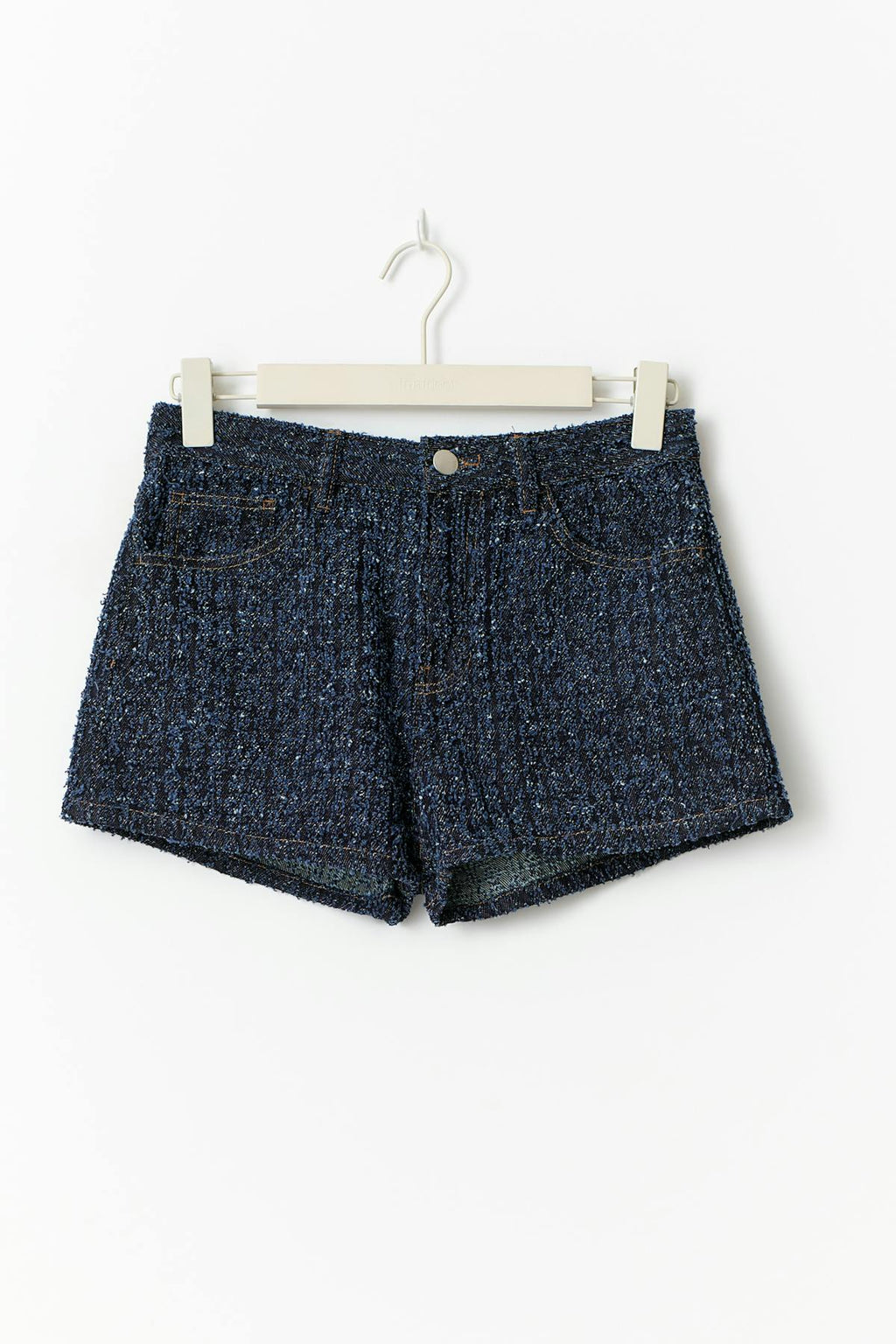 Tweed denim shorts