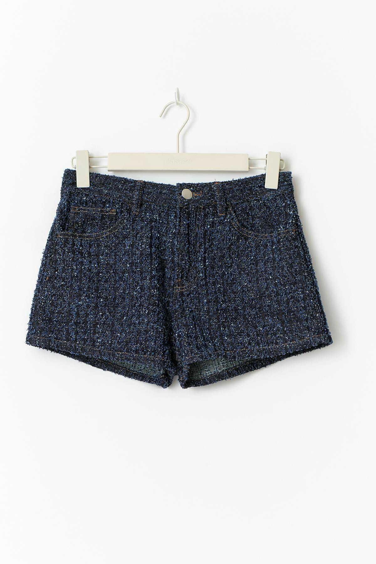 Tweed denim shorts