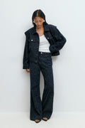 Tweed wide jeans