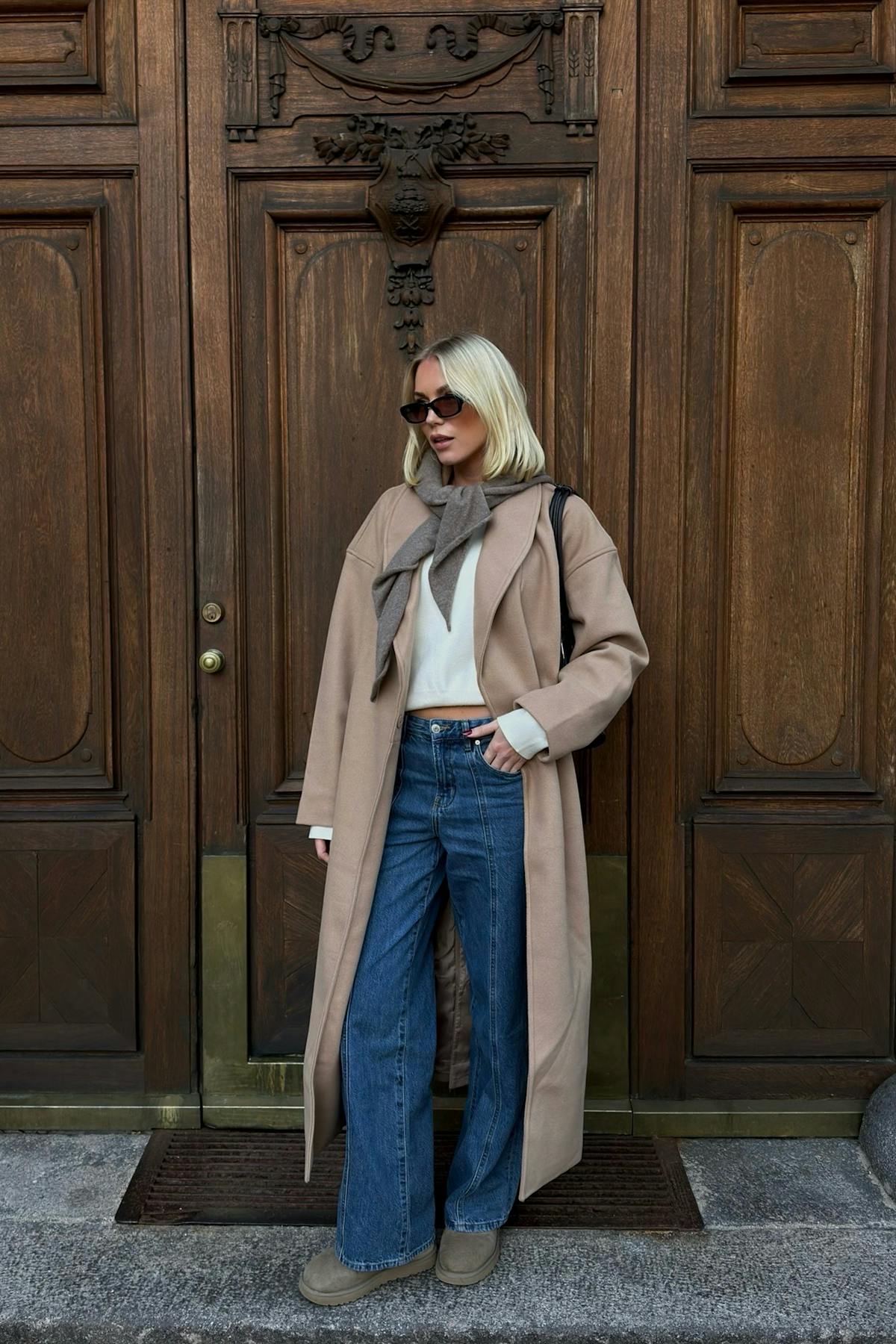 Wide tall front seam jeans