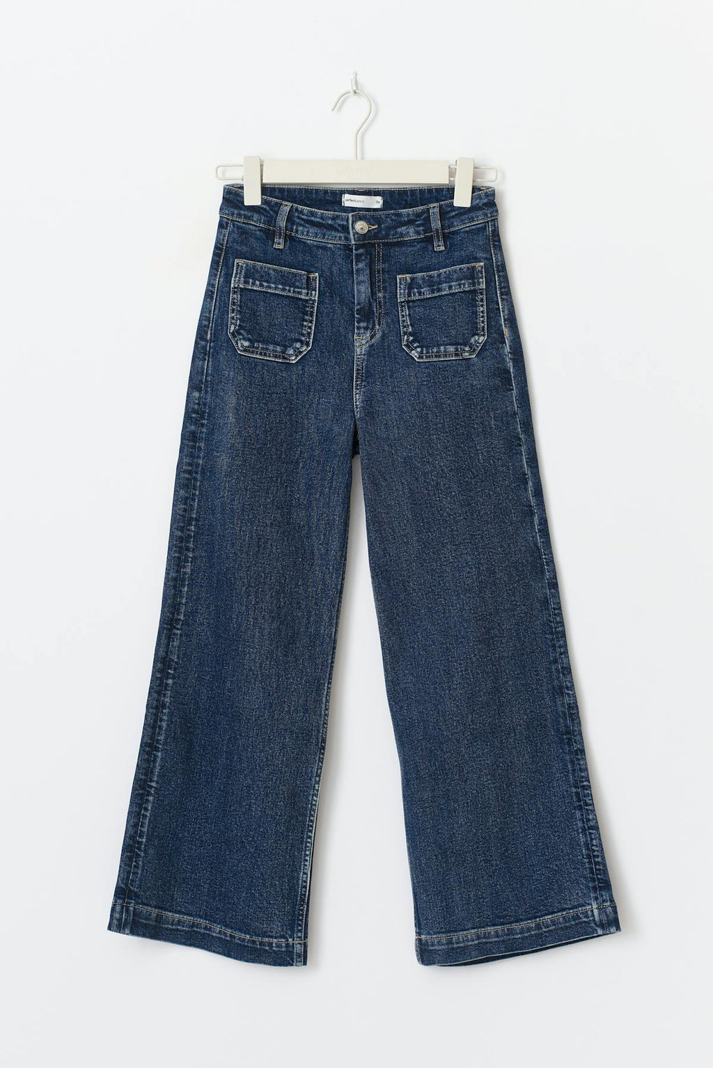 Cropped front pocket jeans