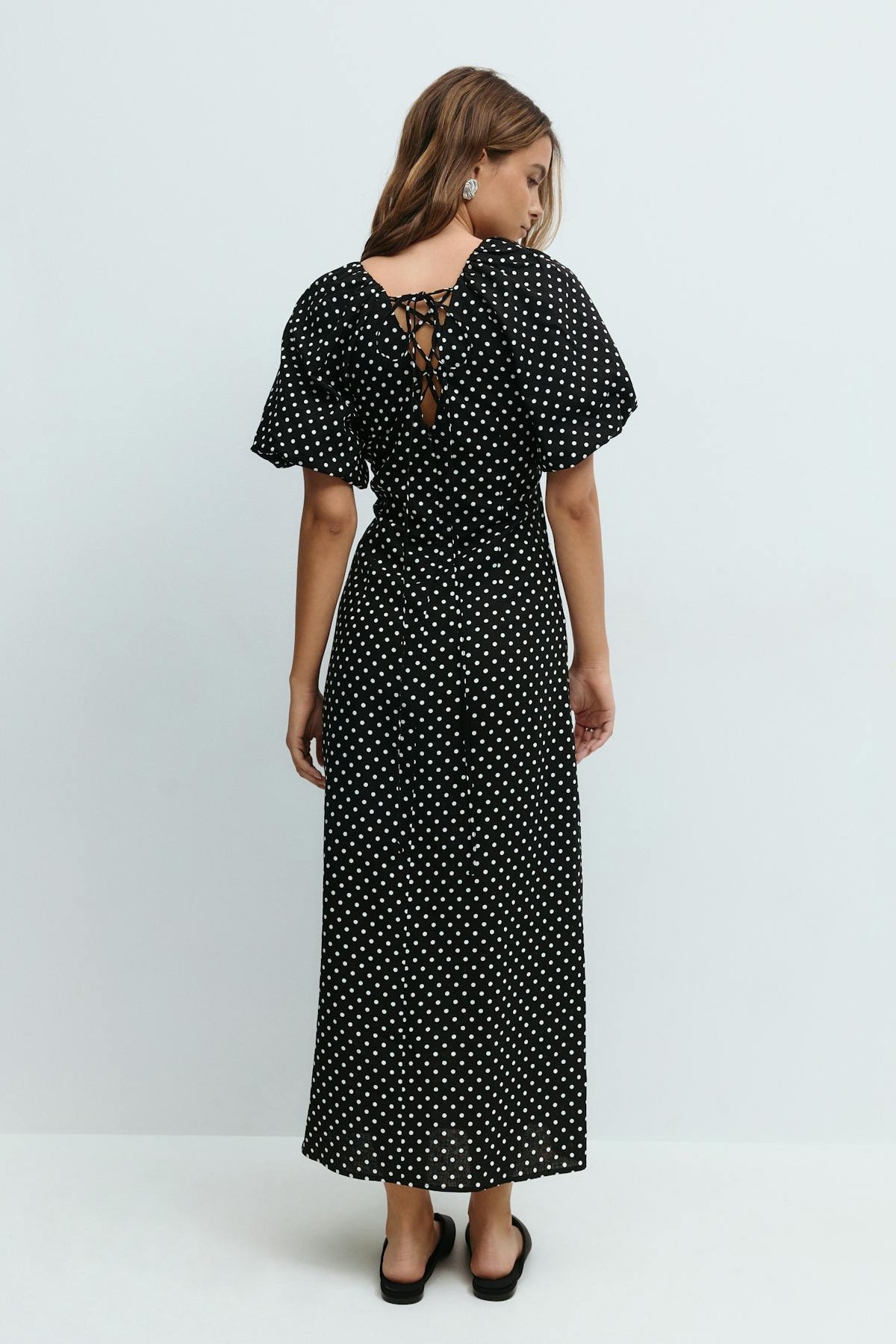 Puff sleeve midi dress