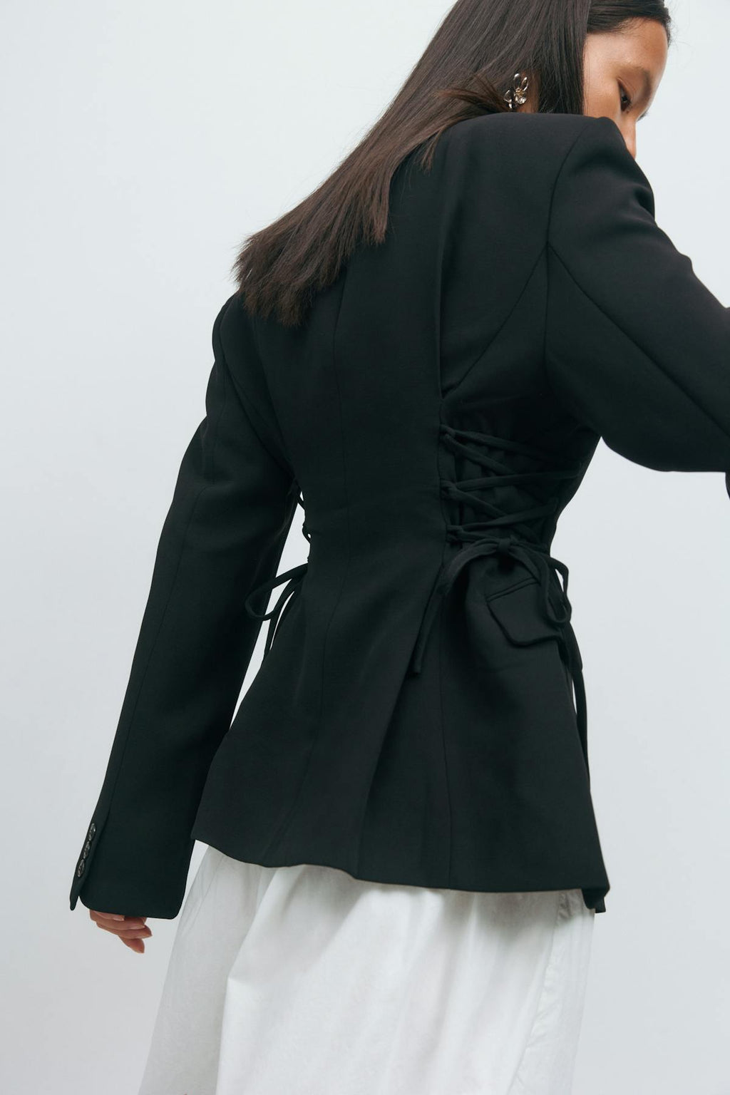 Side lacing shaped blazer