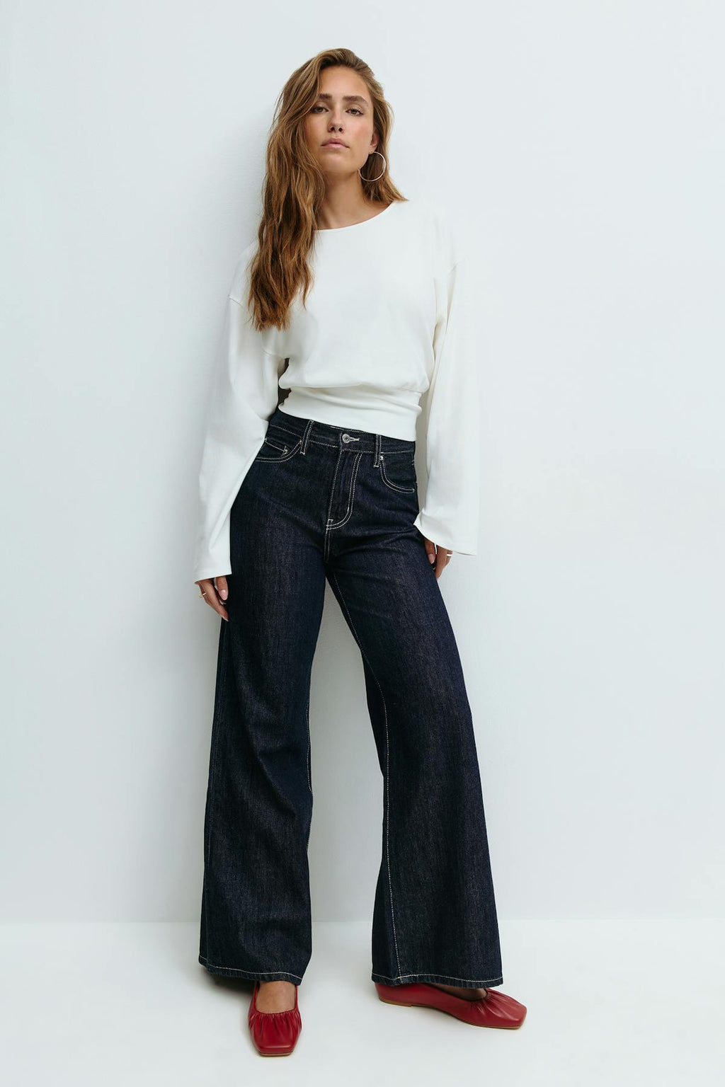 Wide sleeve top