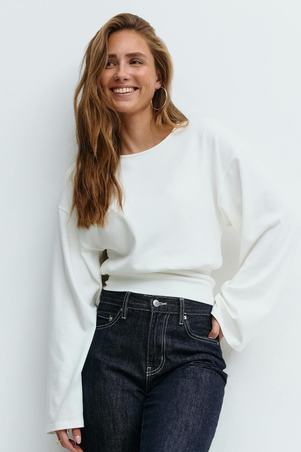 Wide sleeve top