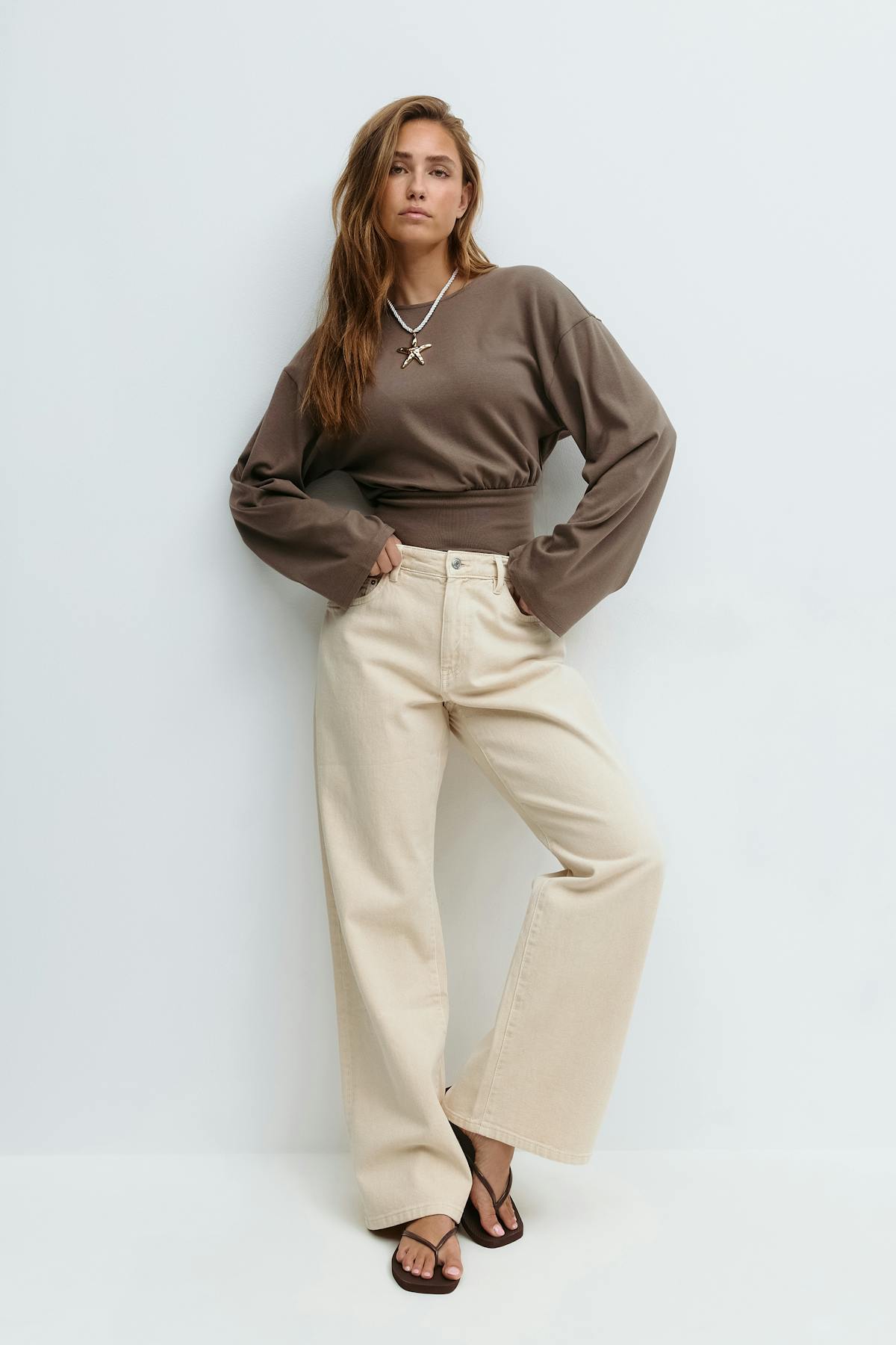Wide sleeve top