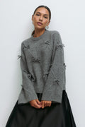 Knitted bow sweater