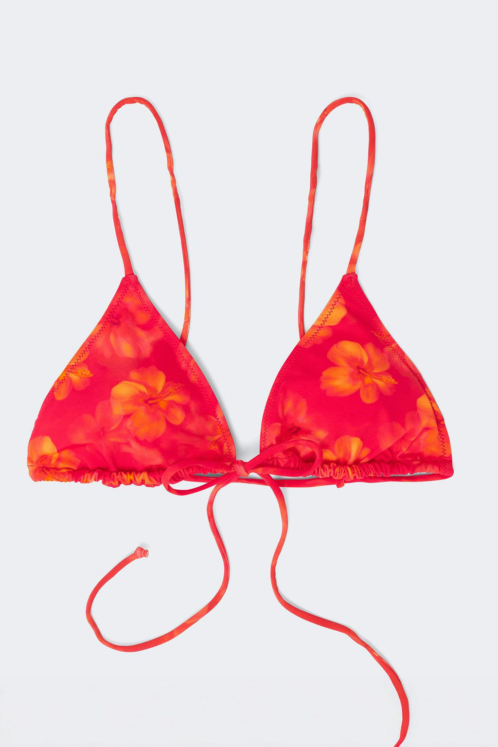 Triangle front tie bikini top