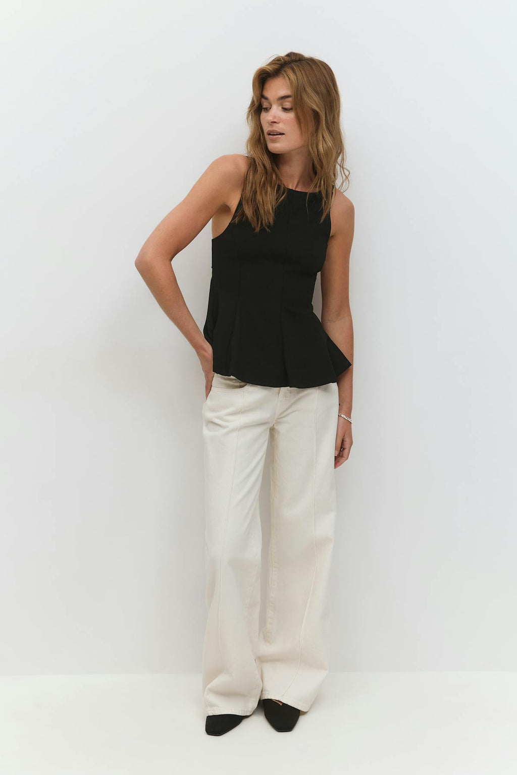 Peplum tie back top