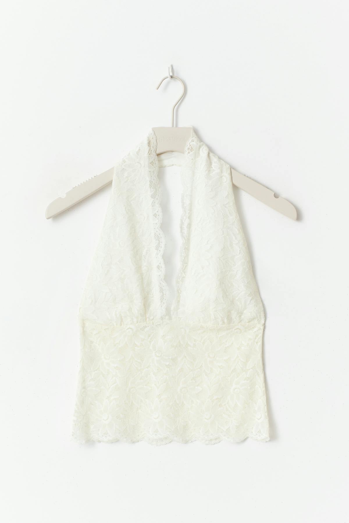 Lace halterneck top