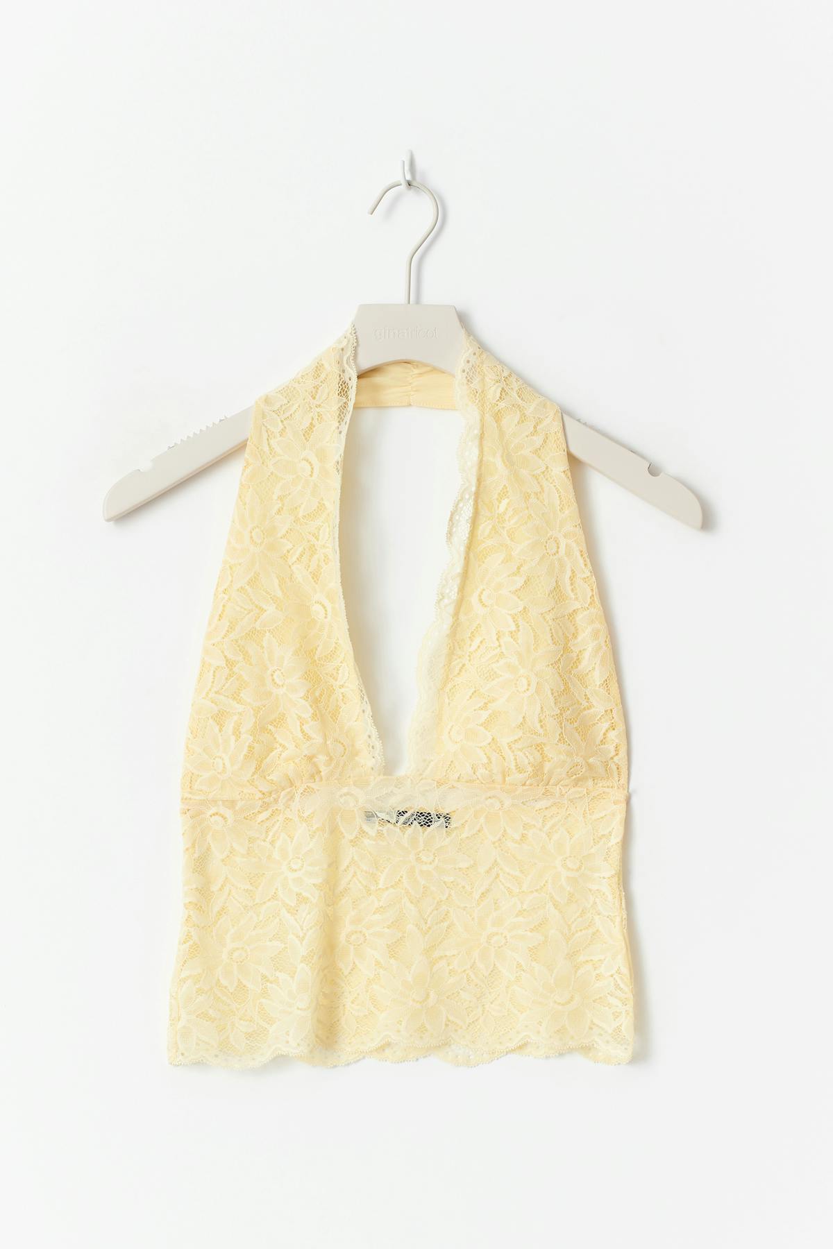 Lace halterneck top