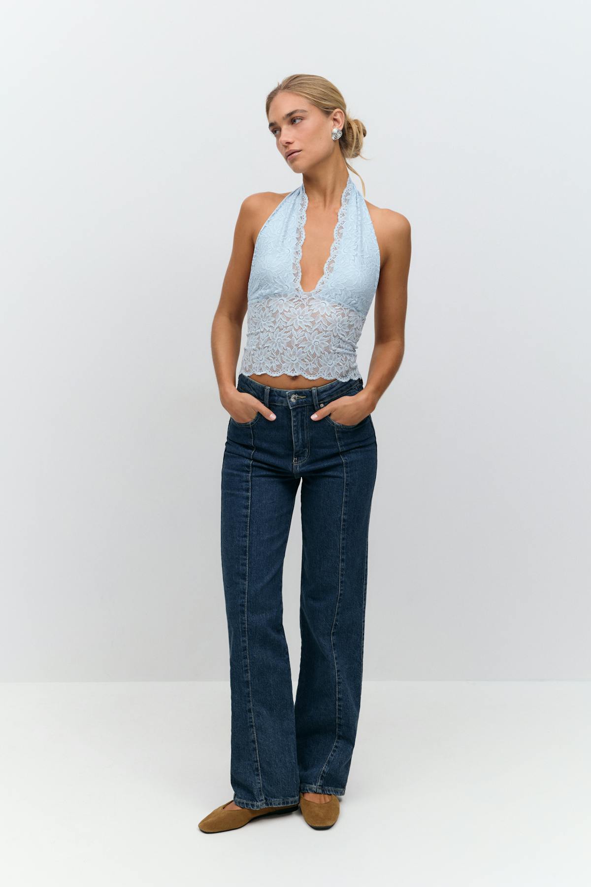 Lace halterneck top
