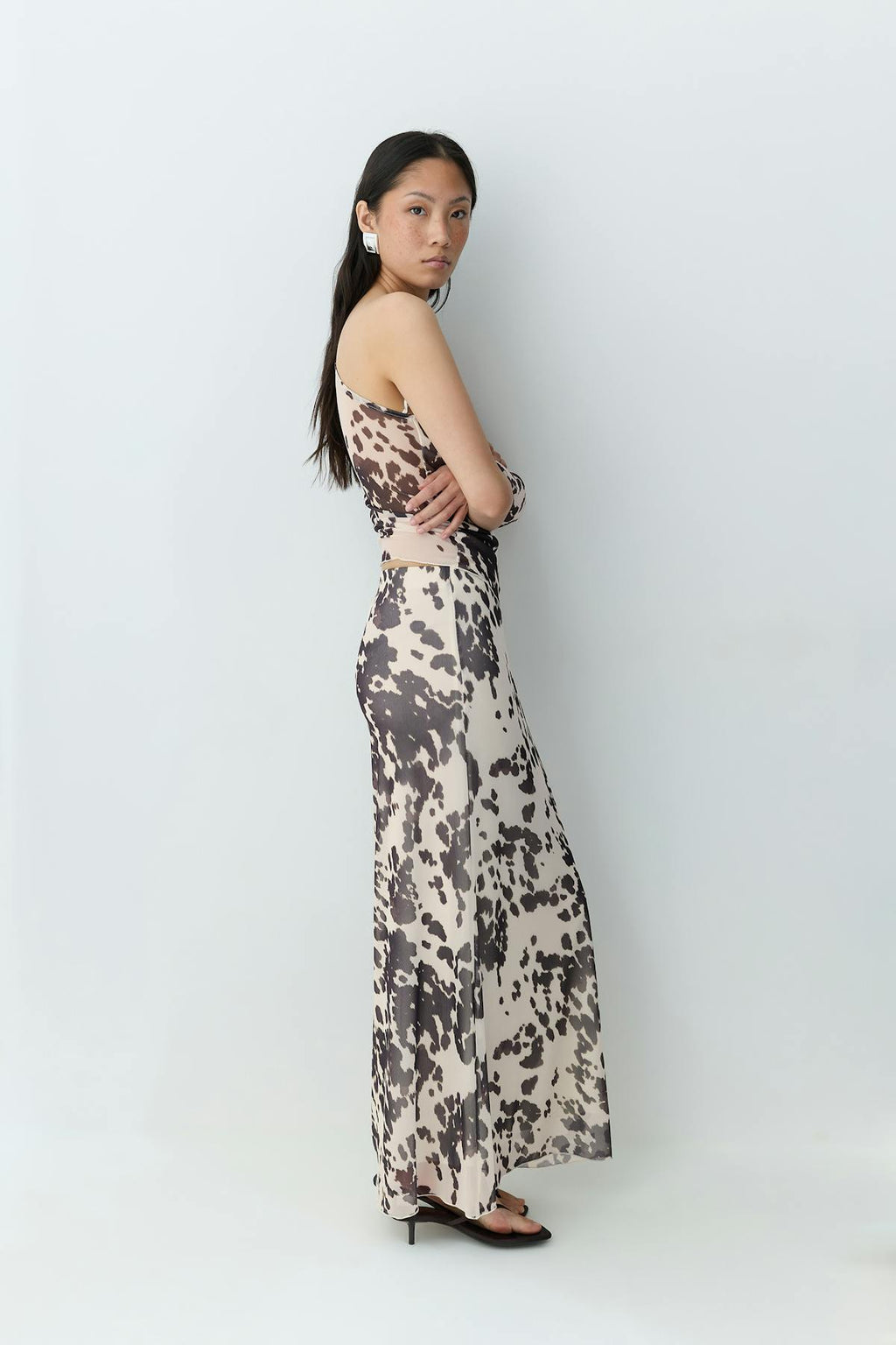 Mesh maxi skirt