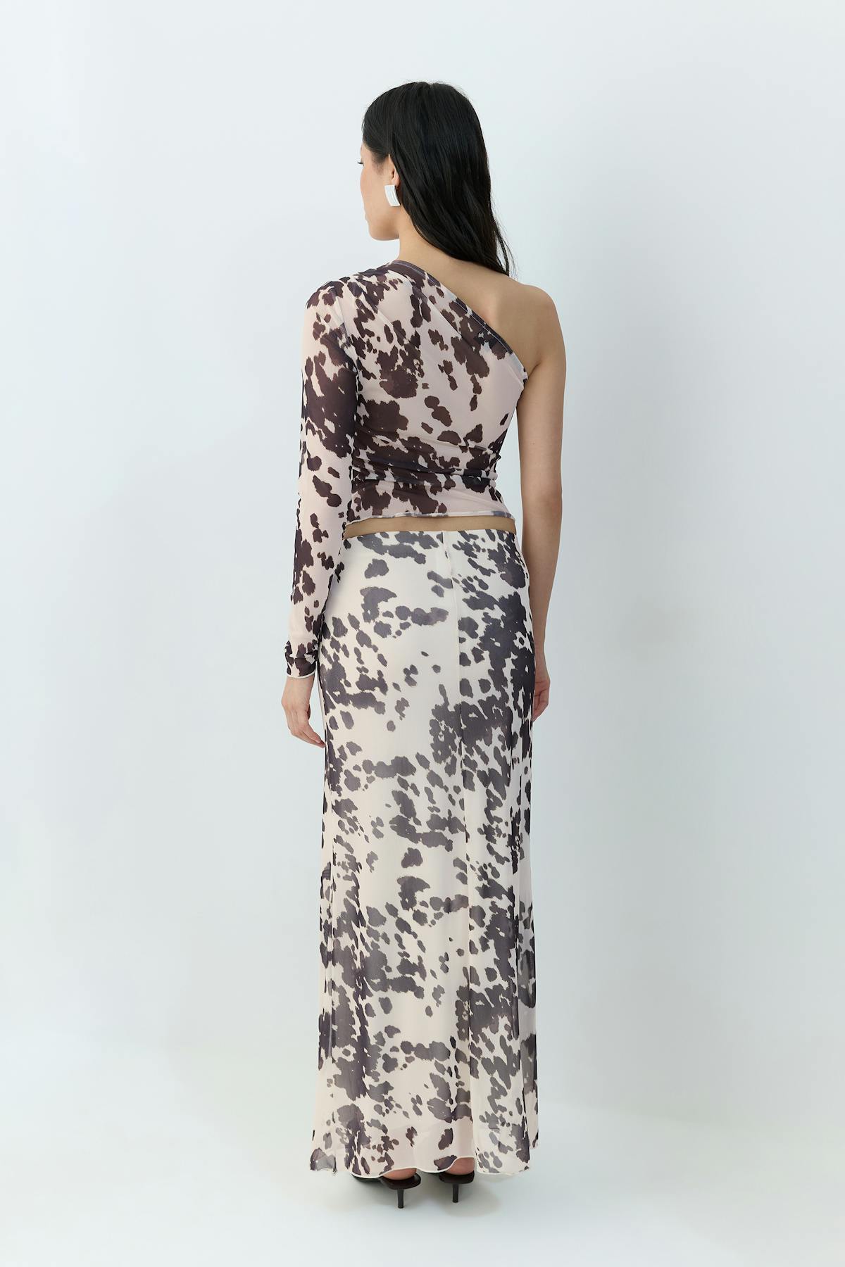 Mesh maxi skirt