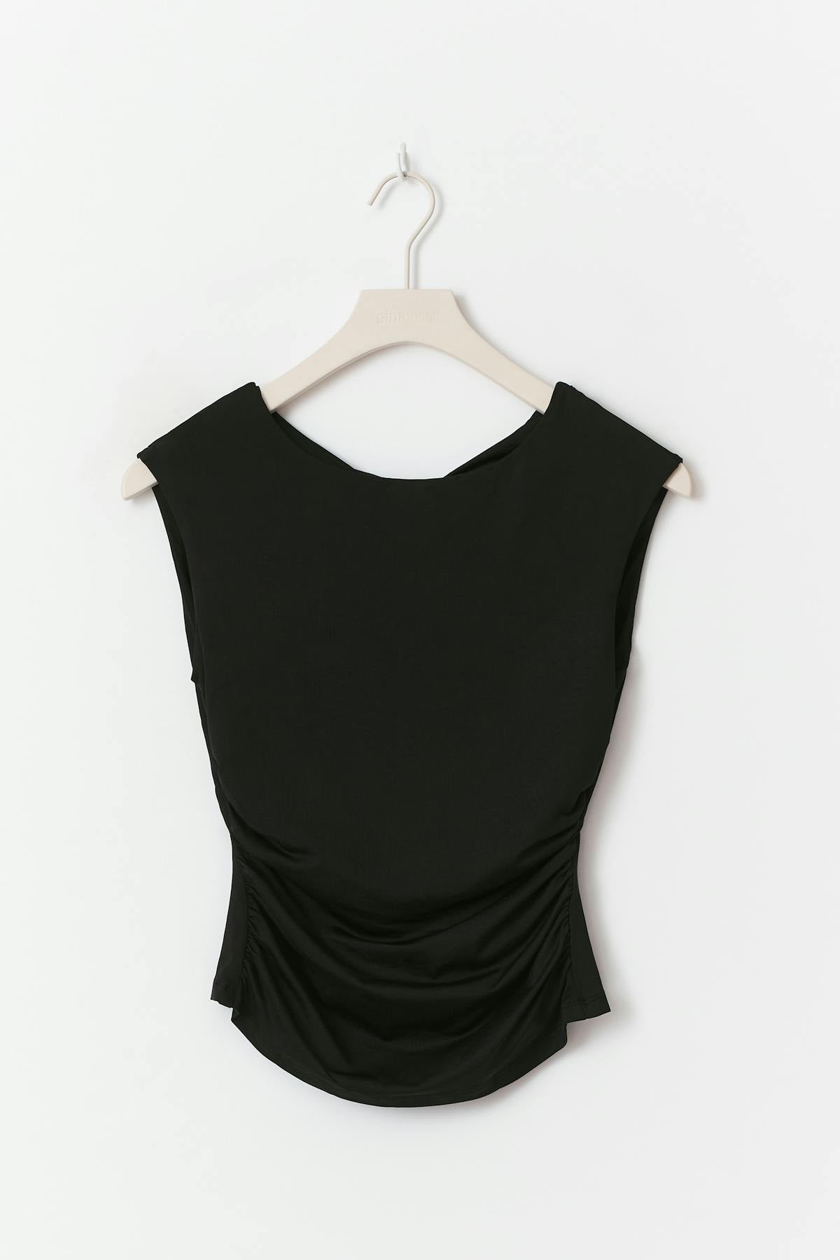 Short sleeve open back top