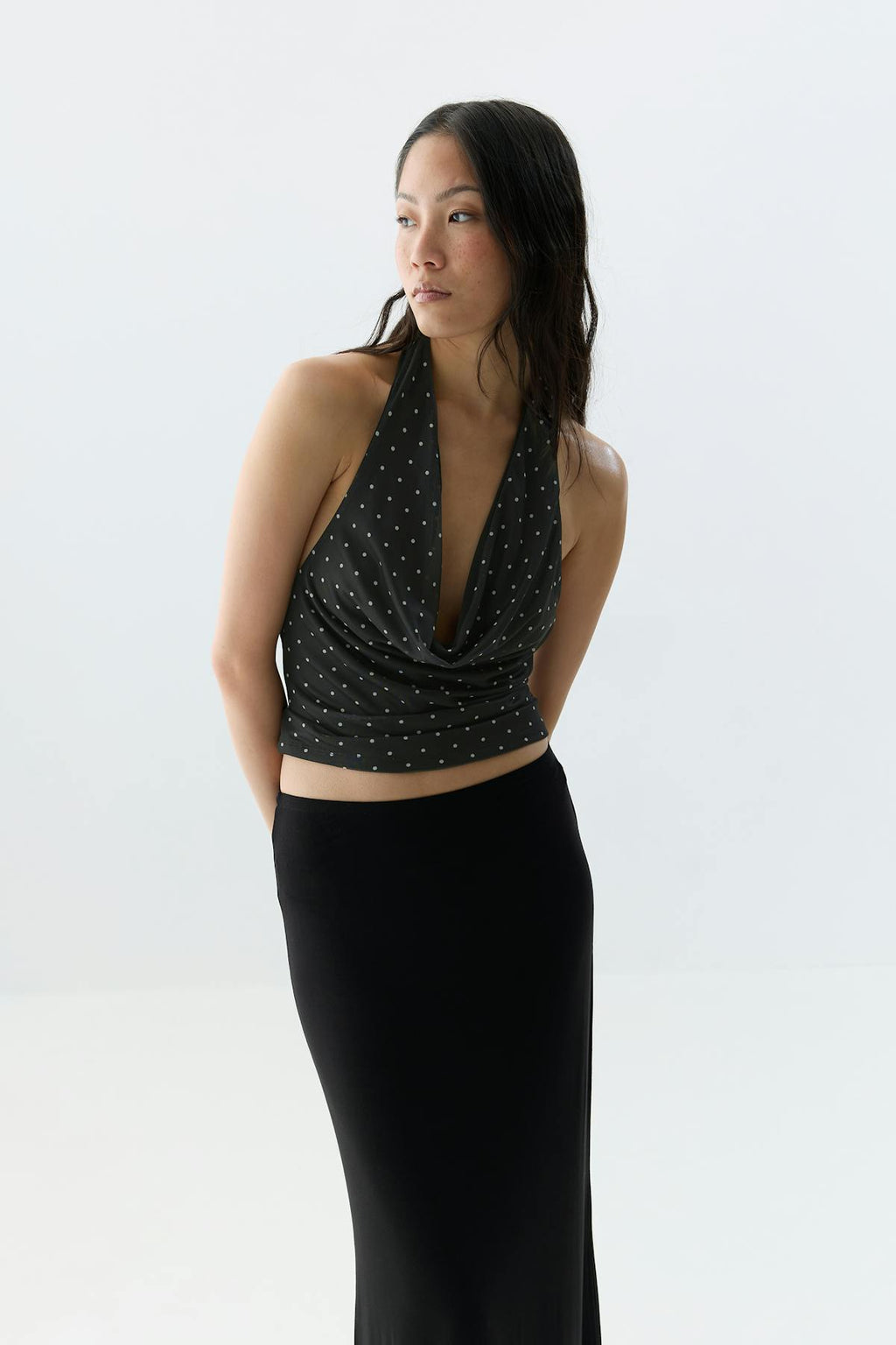 Halterneck mesh top