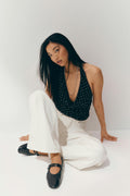 Halterneck mesh top