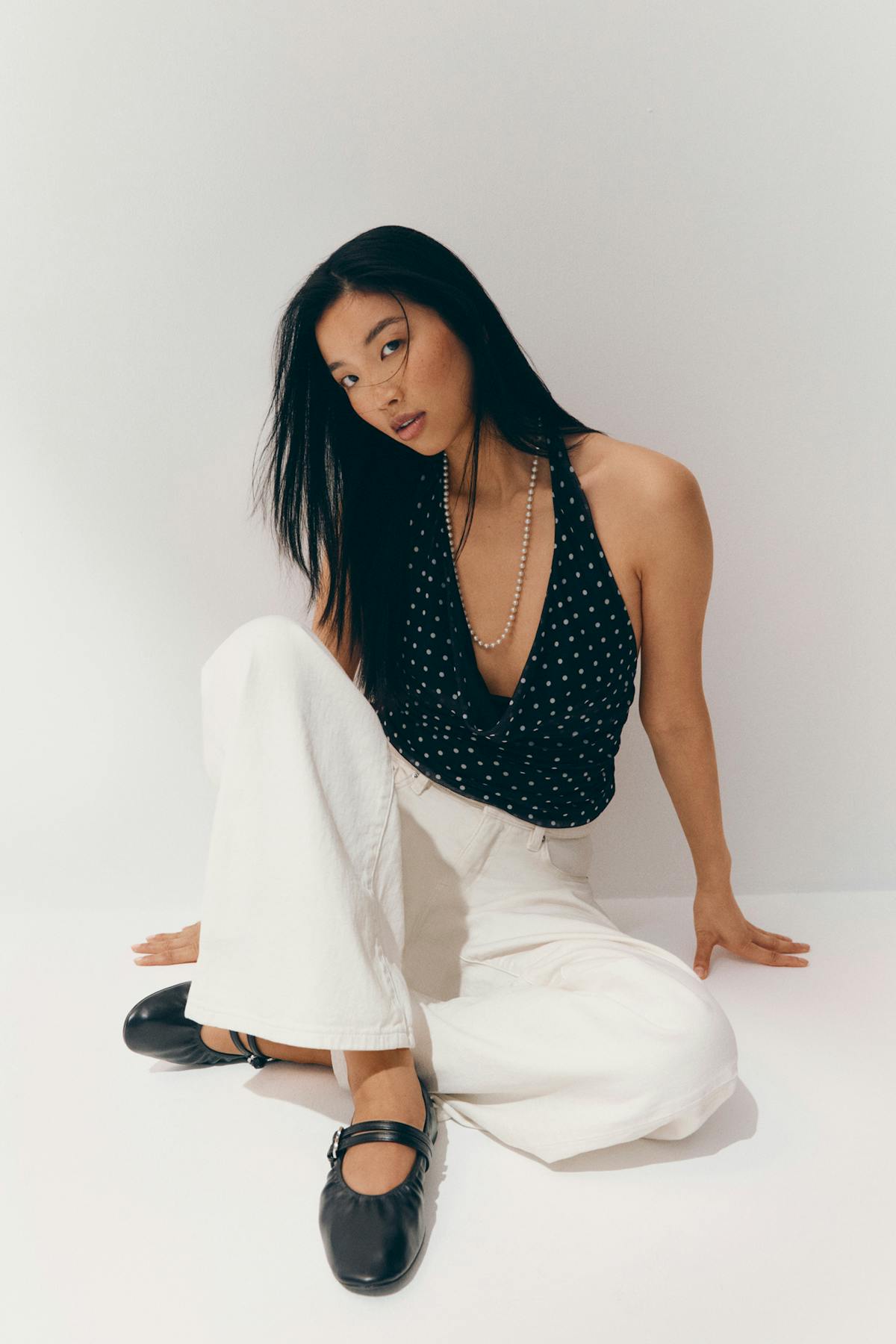 Halterneck mesh top
