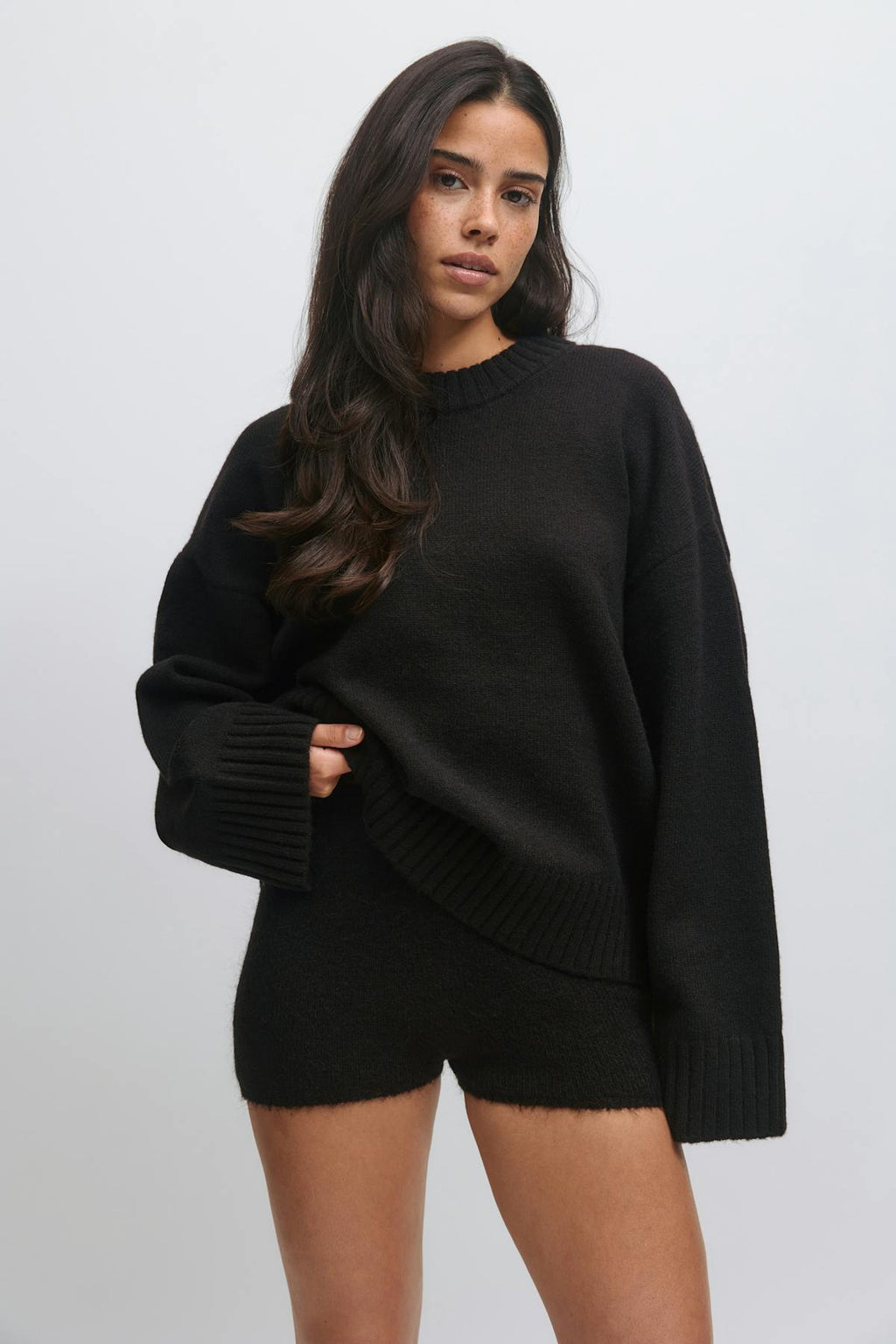 Knitted mini shorts