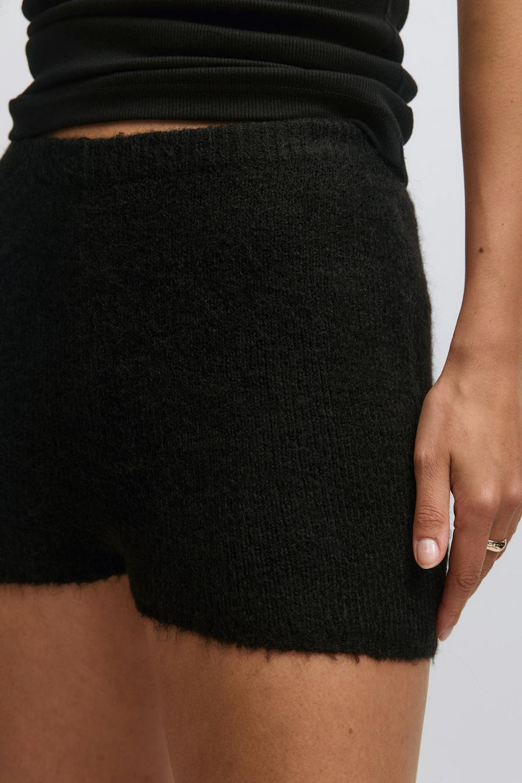 Knitted mini shorts