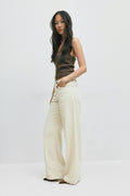 Low wide cord jeans
