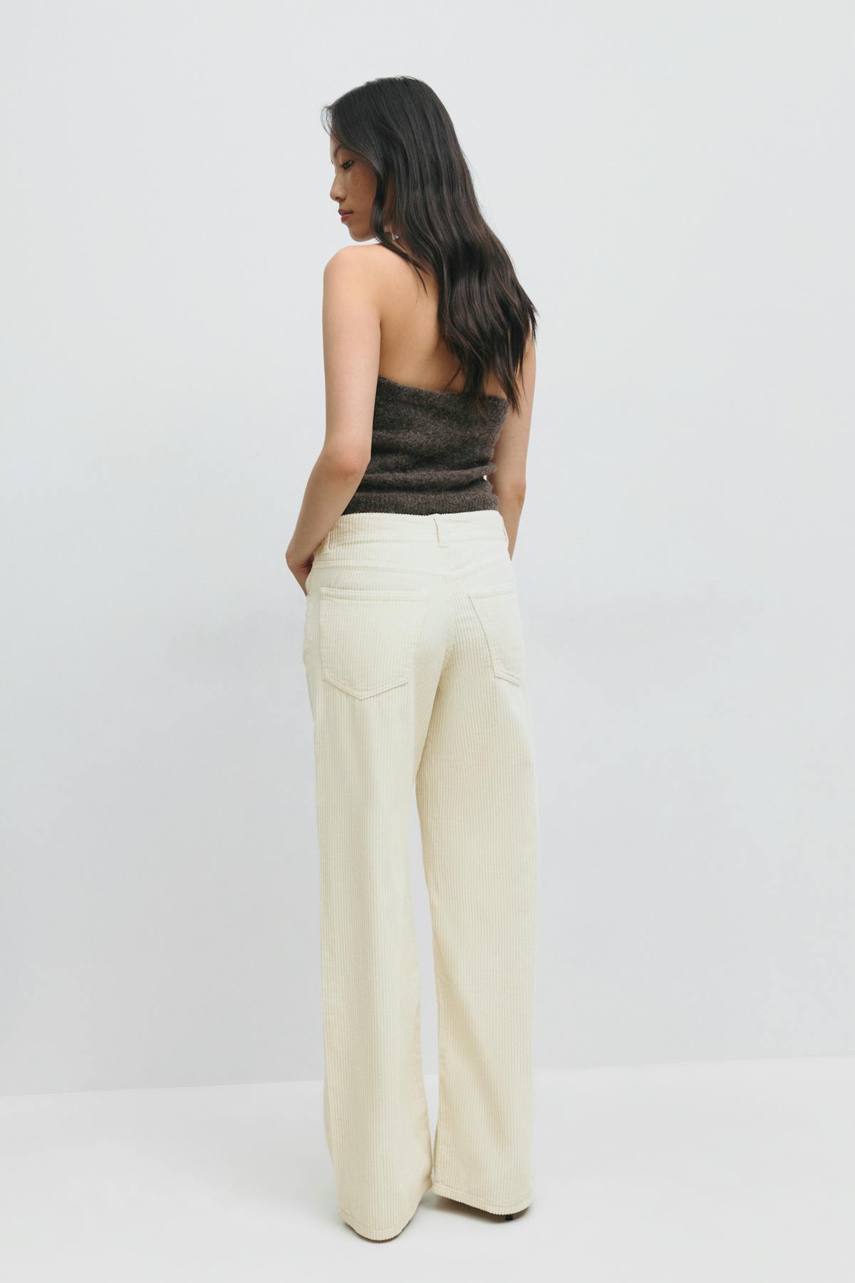 Low wide cord jeans