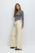 Low wide cord jeans