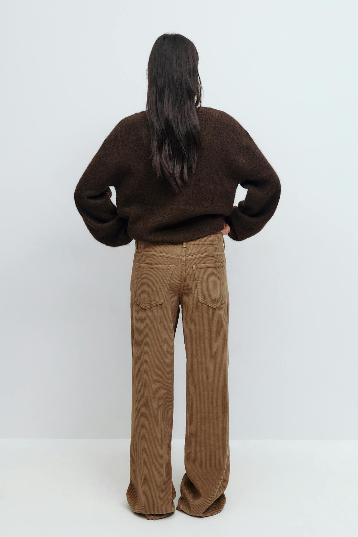 Low wide cord jeans