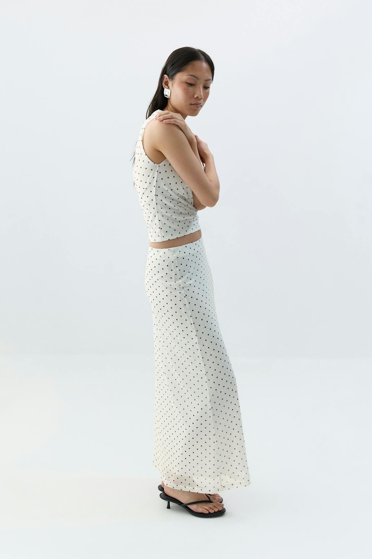 Mesh maxi skirt