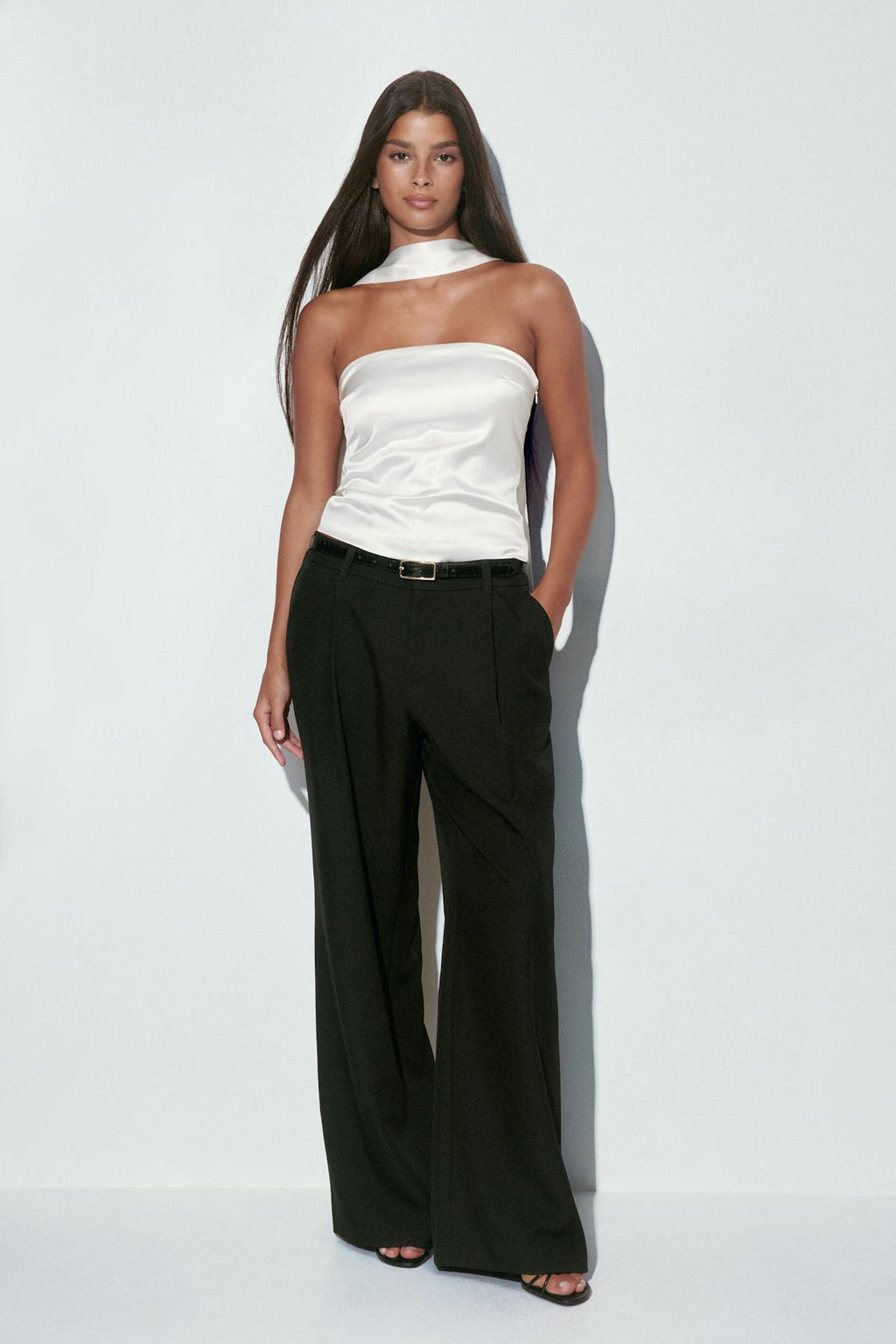 Satin scarf top