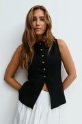 Tailored boatneck vest