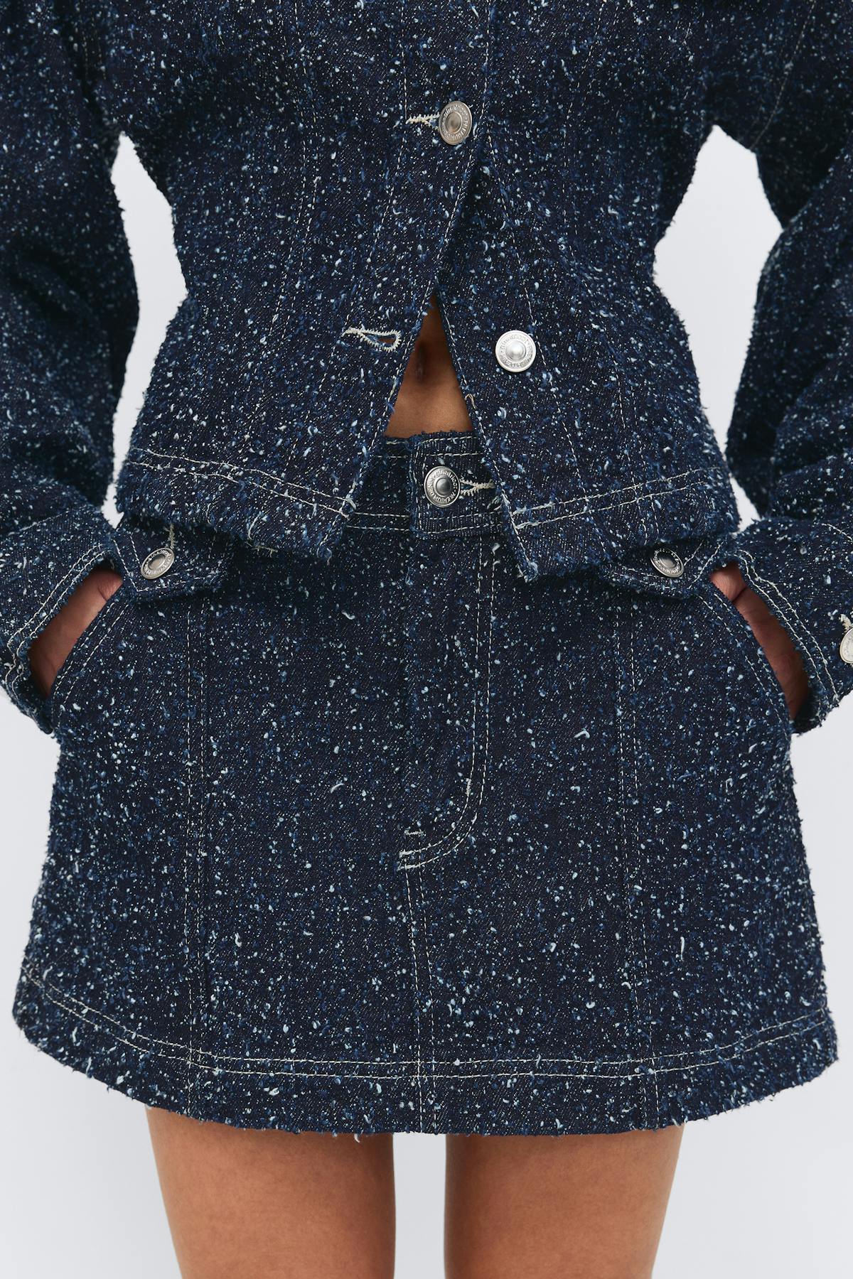 Boucle denim skirt