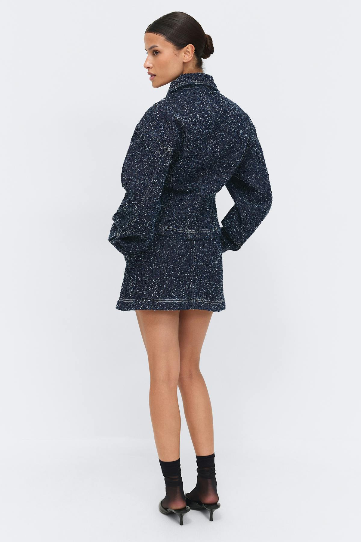 Boucle denim skirt