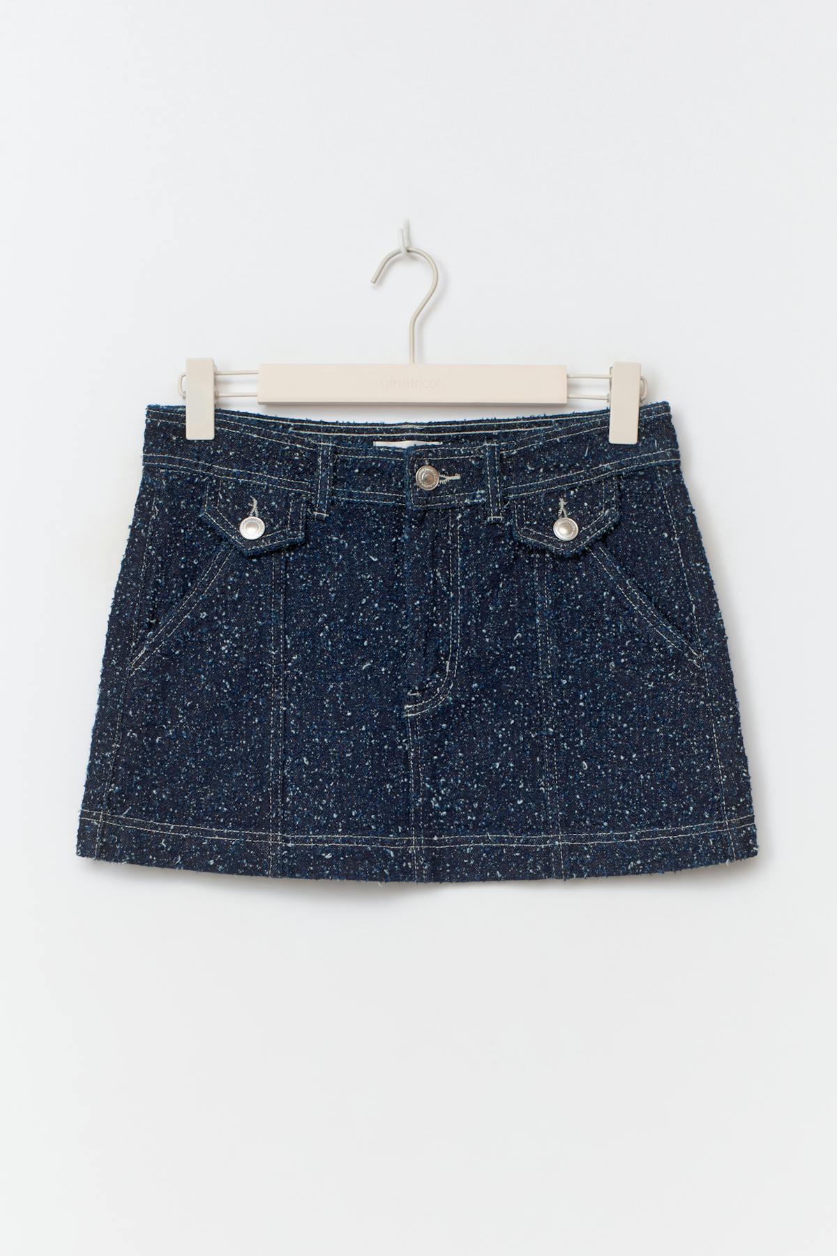 Boucle denim skirt