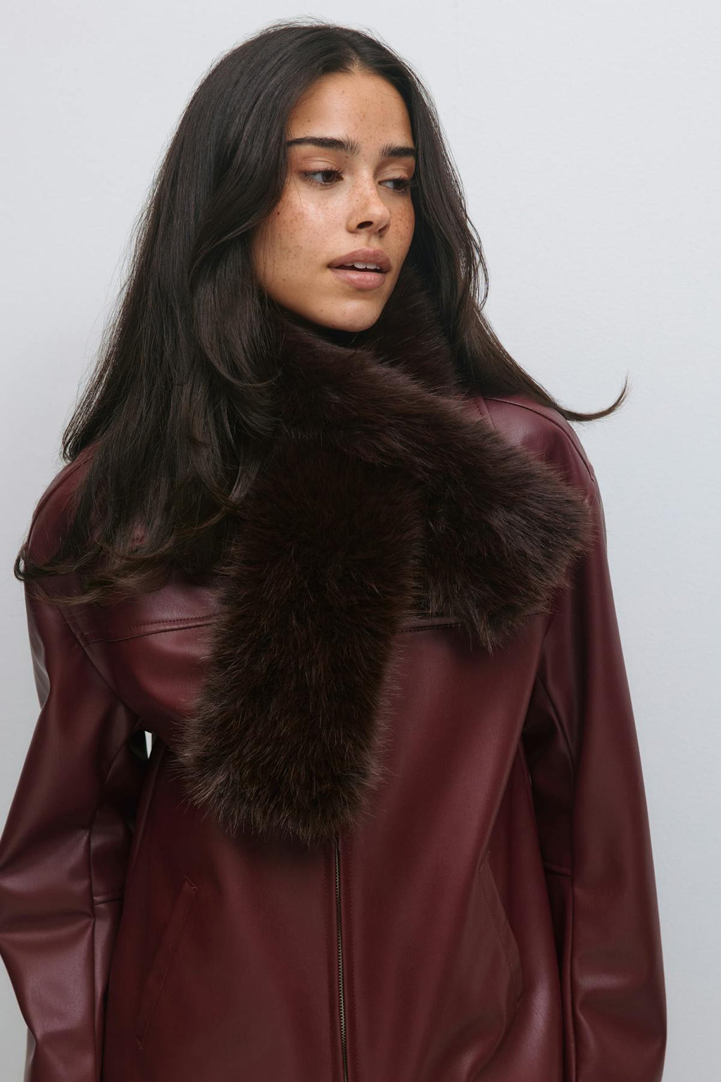Faux fur plush scarf