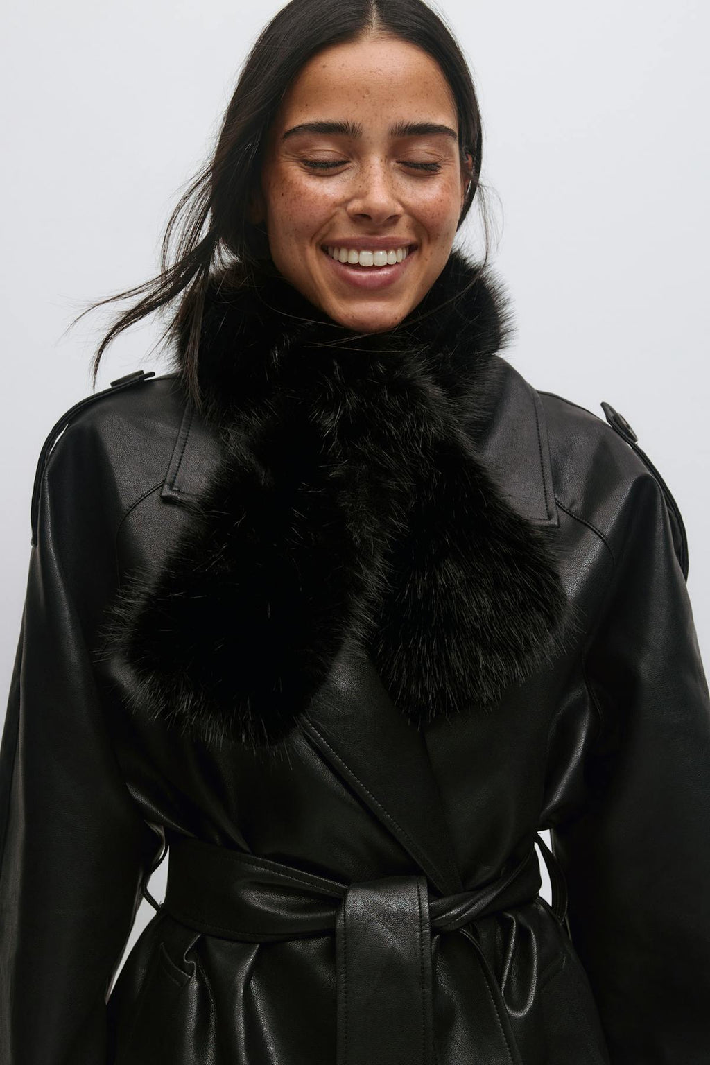 Faux fur plush scarf