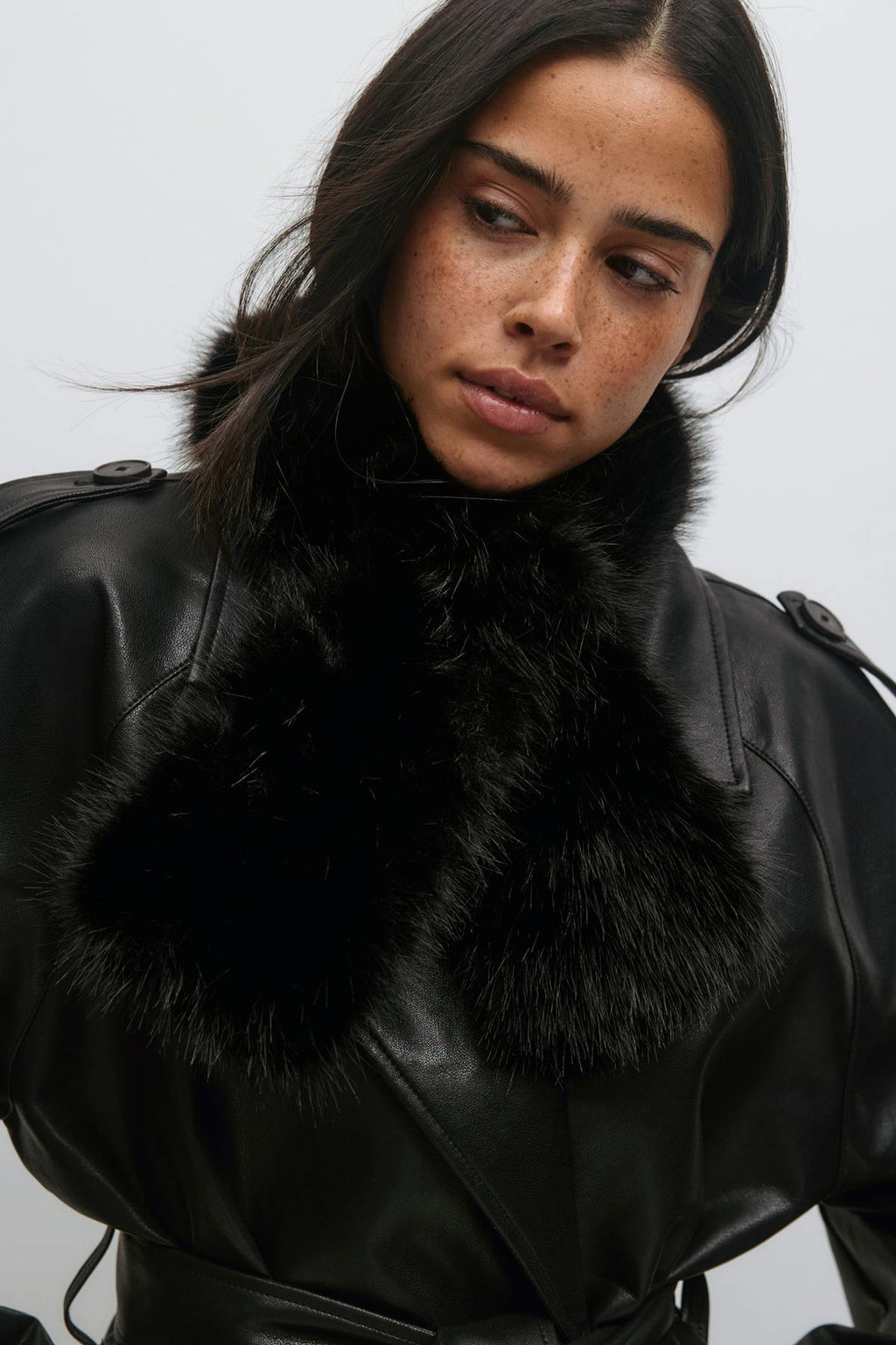 Faux fur plush scarf