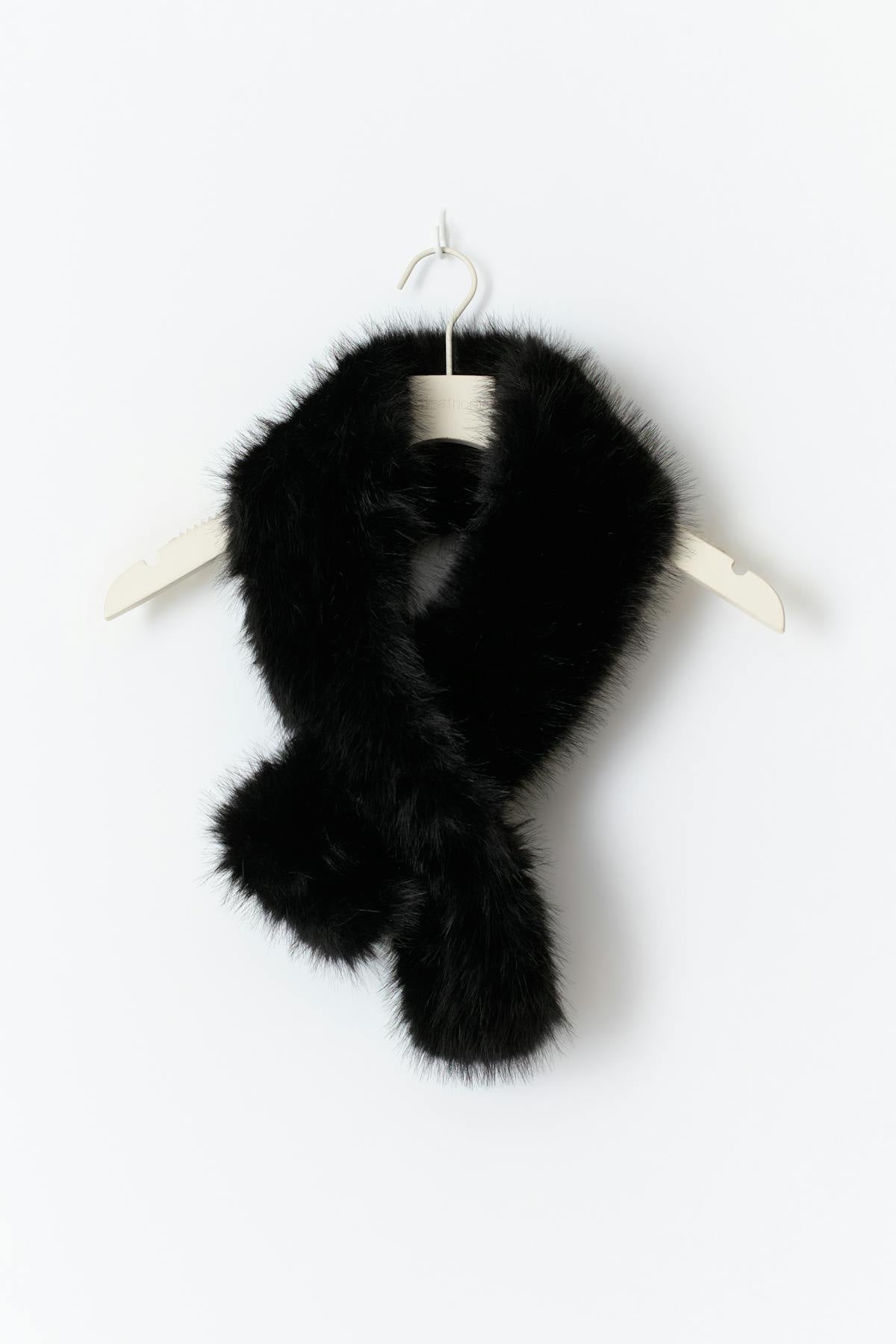 Faux fur plush scarf